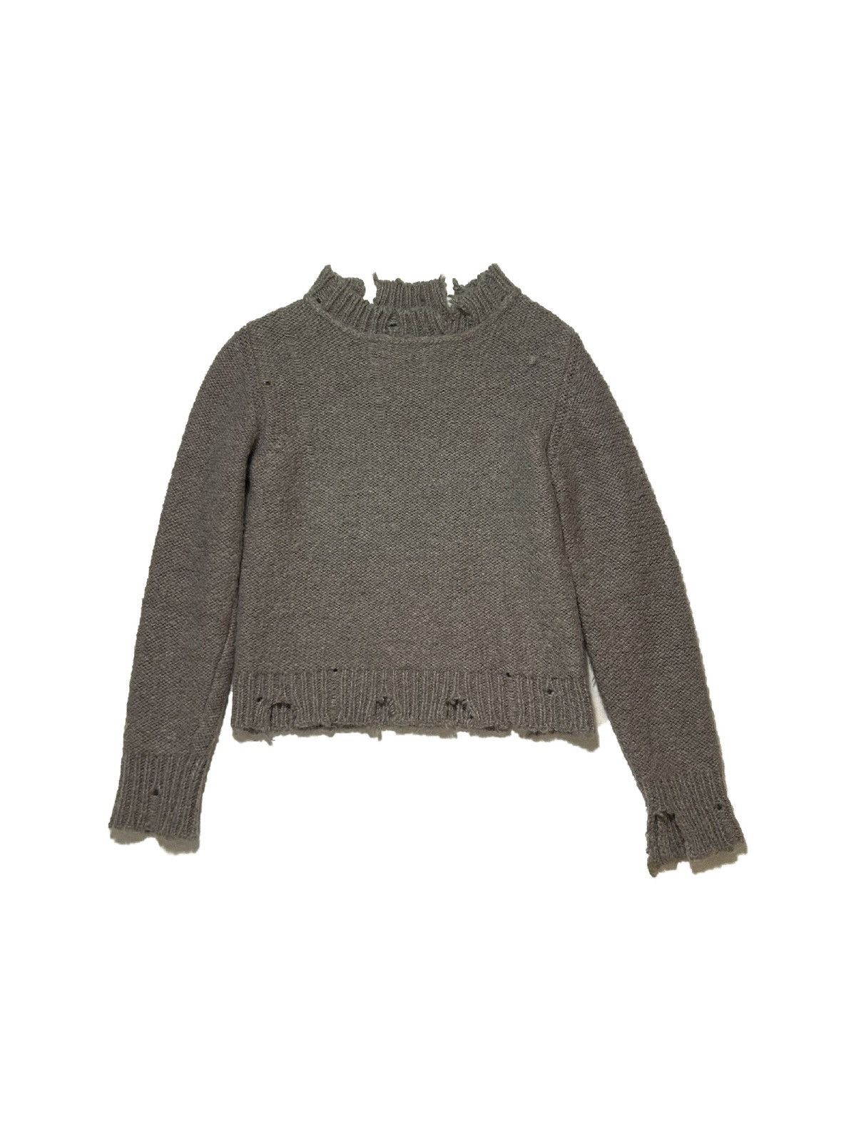 image of Maison Margiela Artisanal ‘01 Destroyed Shrunken Knit in Navy, Men's (Size Small)