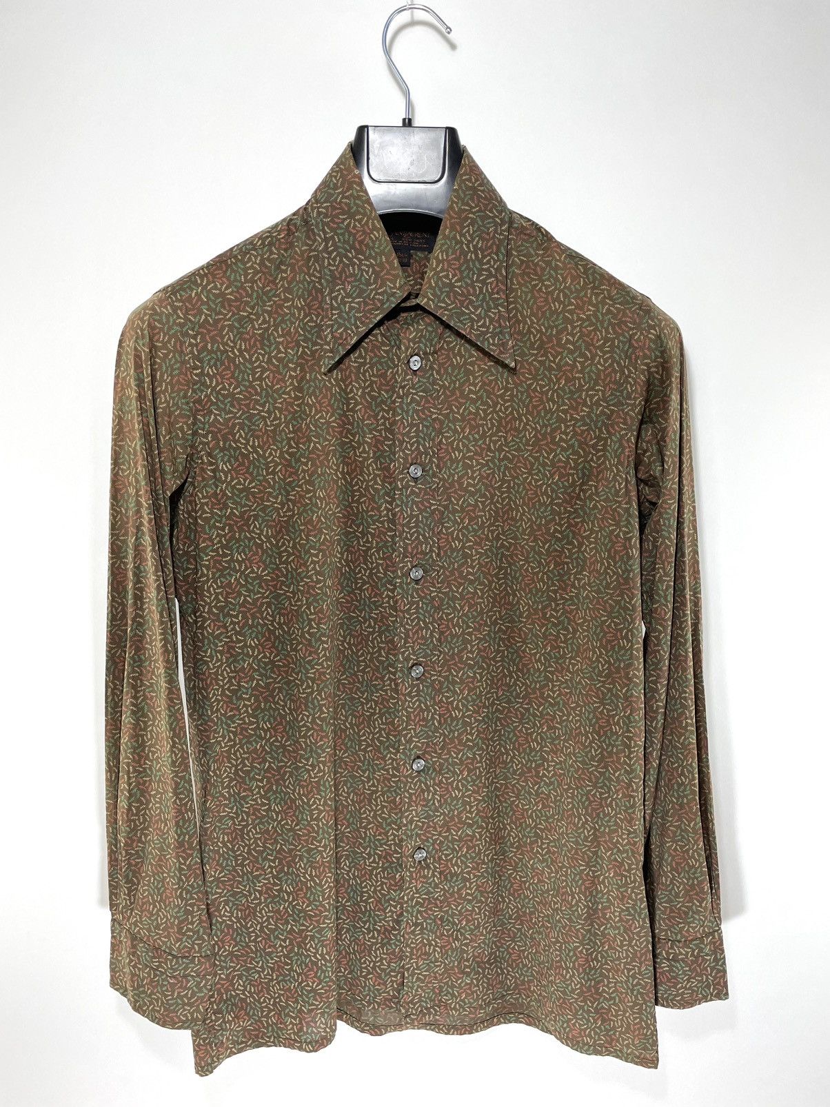 image of Vintage x YSL Pour Homme YSL Retro Shirt in Brown, Men's (Size Small)