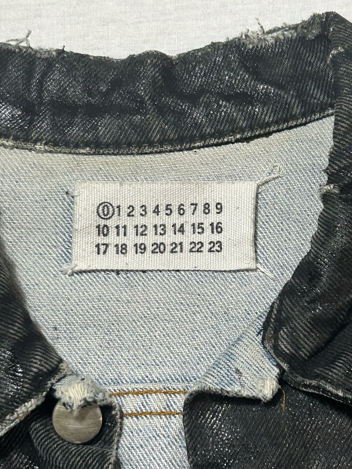 Maison Margiela Artisanal '99 Black Painted Denim Jacket | Grailed