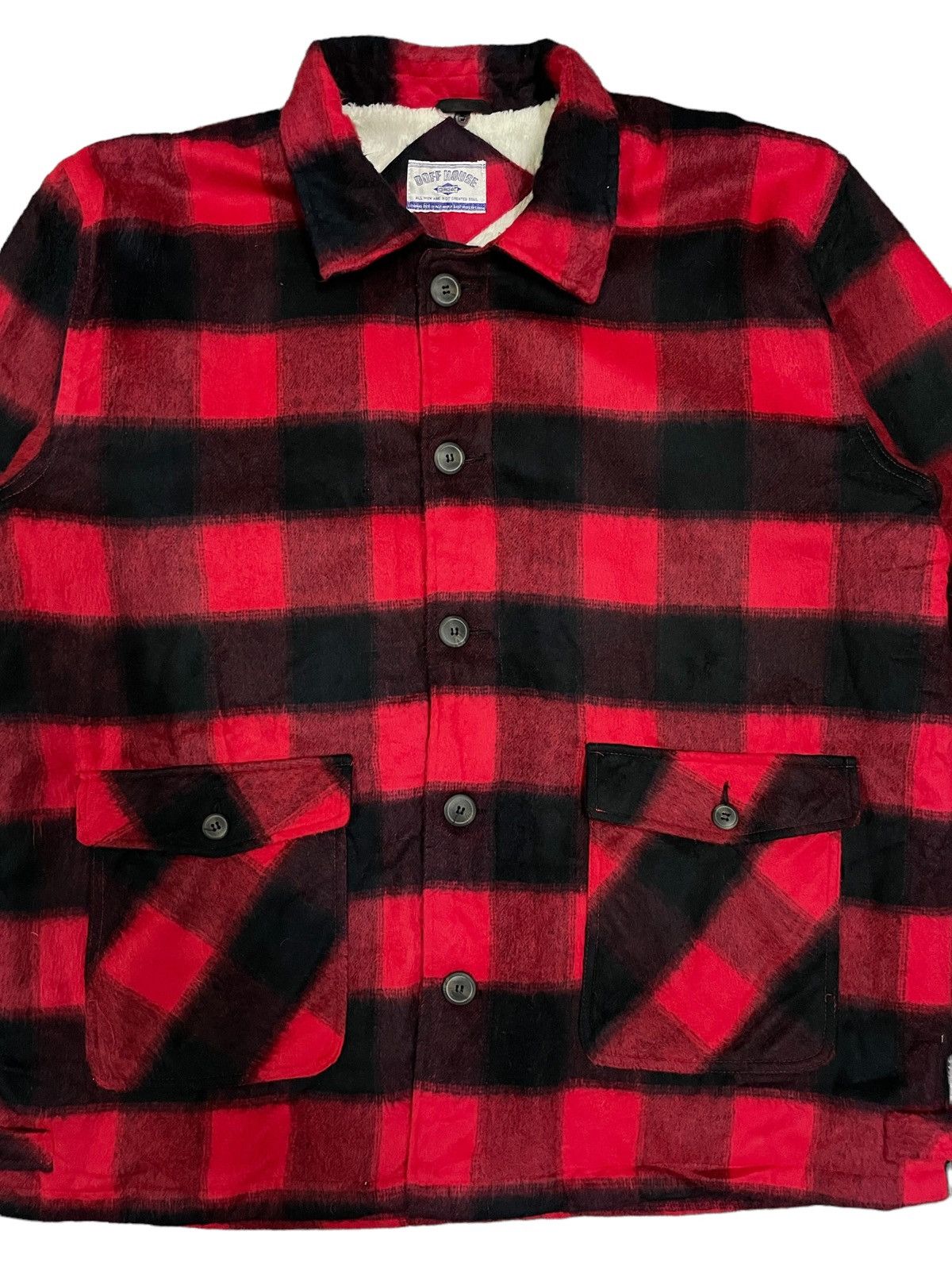 Japanese Brand Japanese Punk Buffalo Plaid Acrylic Wool Baggy Shacket Size US XL / EU 56 / 4 - 4 Thumbnail