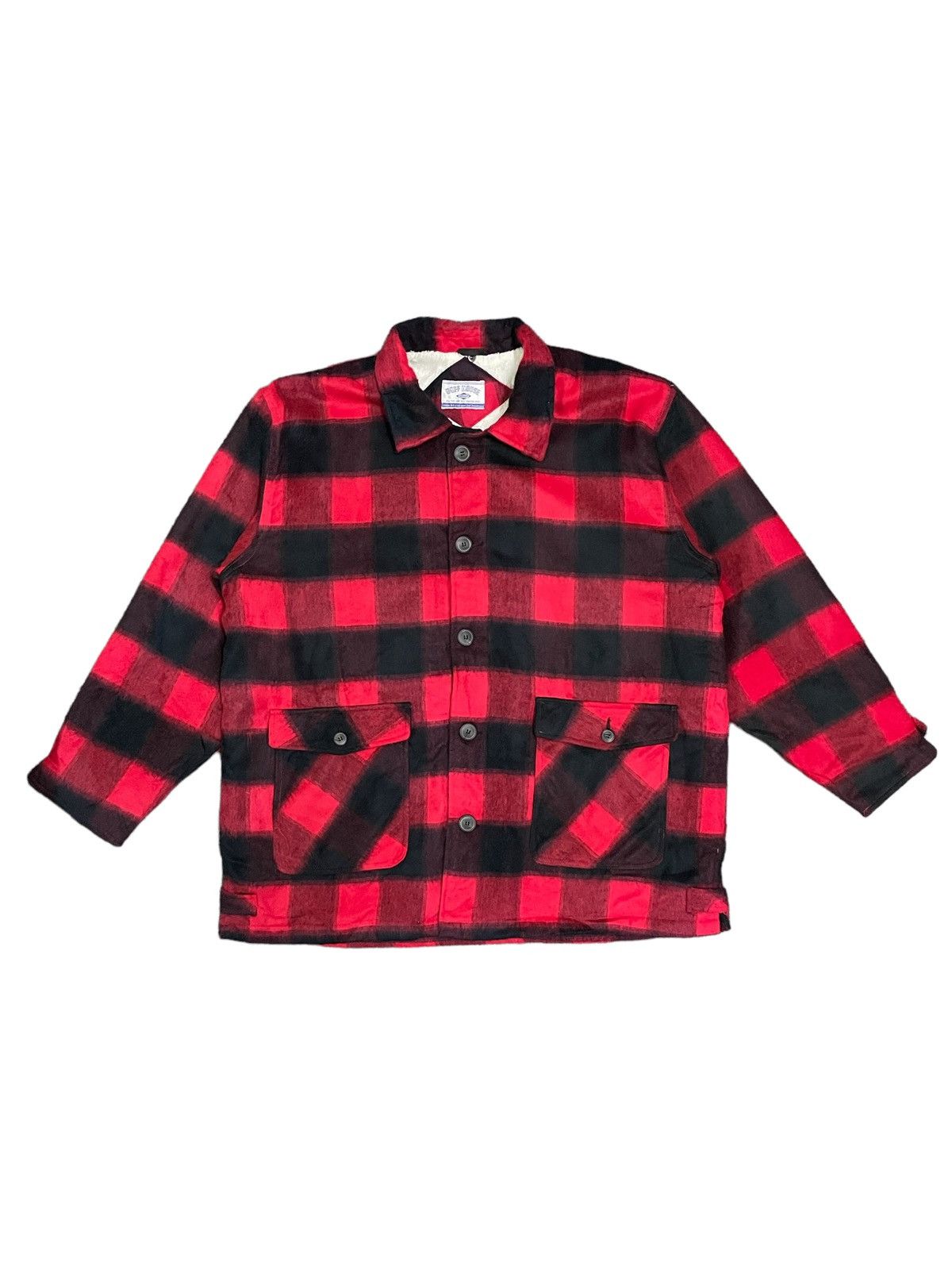 image of Vintage Japanese Punk Inspired Plaid Acrylic Wool Baggy Shacket, Men's (Size XL)