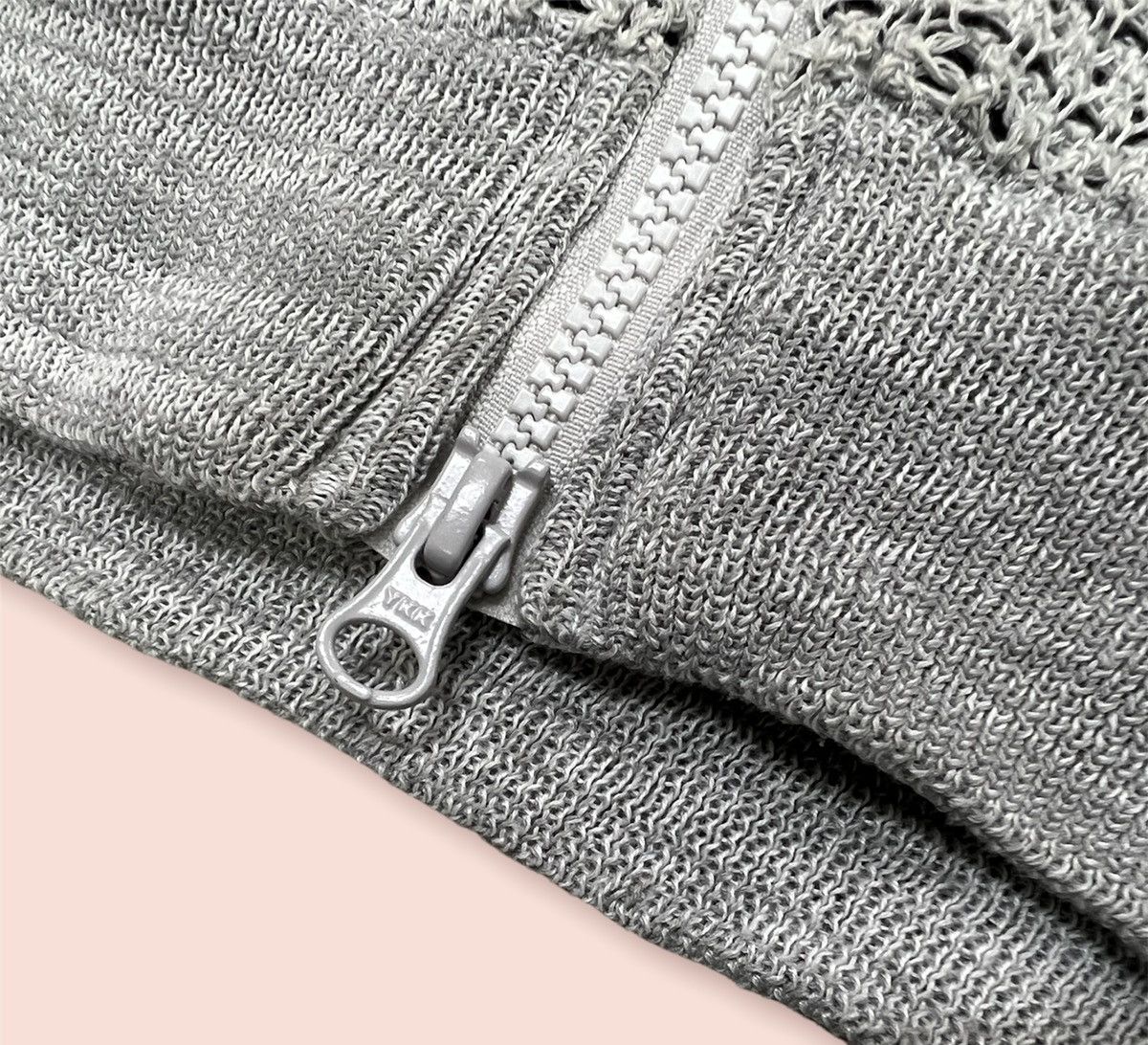 Aran Isles Knitwear × Comme Ca Ism × Vintage RARE DESIGN DOUBLE KNITTED CROCHET MESH LAYER HOODED JACKET Size US M / EU 48-50 / 2 - 8 Thumbnail
