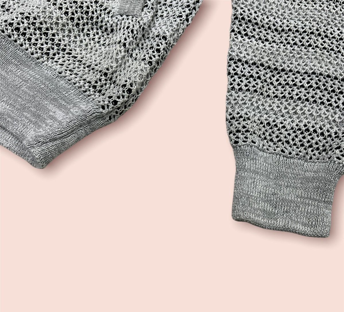 Aran Isles Knitwear × Comme Ca Ism × Vintage RARE DESIGN DOUBLE KNITTED CROCHET MESH LAYER HOODED JACKET Size US M / EU 48-50 / 2 - 9 Thumbnail