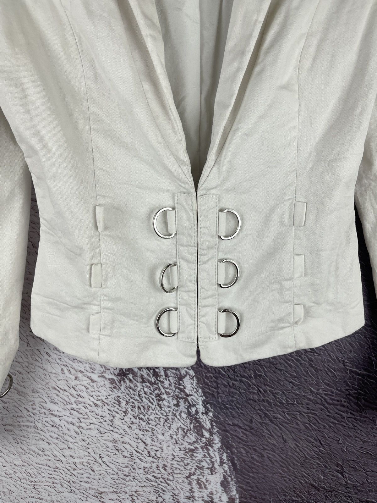 Versus Versace Versus Versace white button blazer jacket buckle back Size XS / US 0-2 / IT 36-38 - 4 Thumbnail