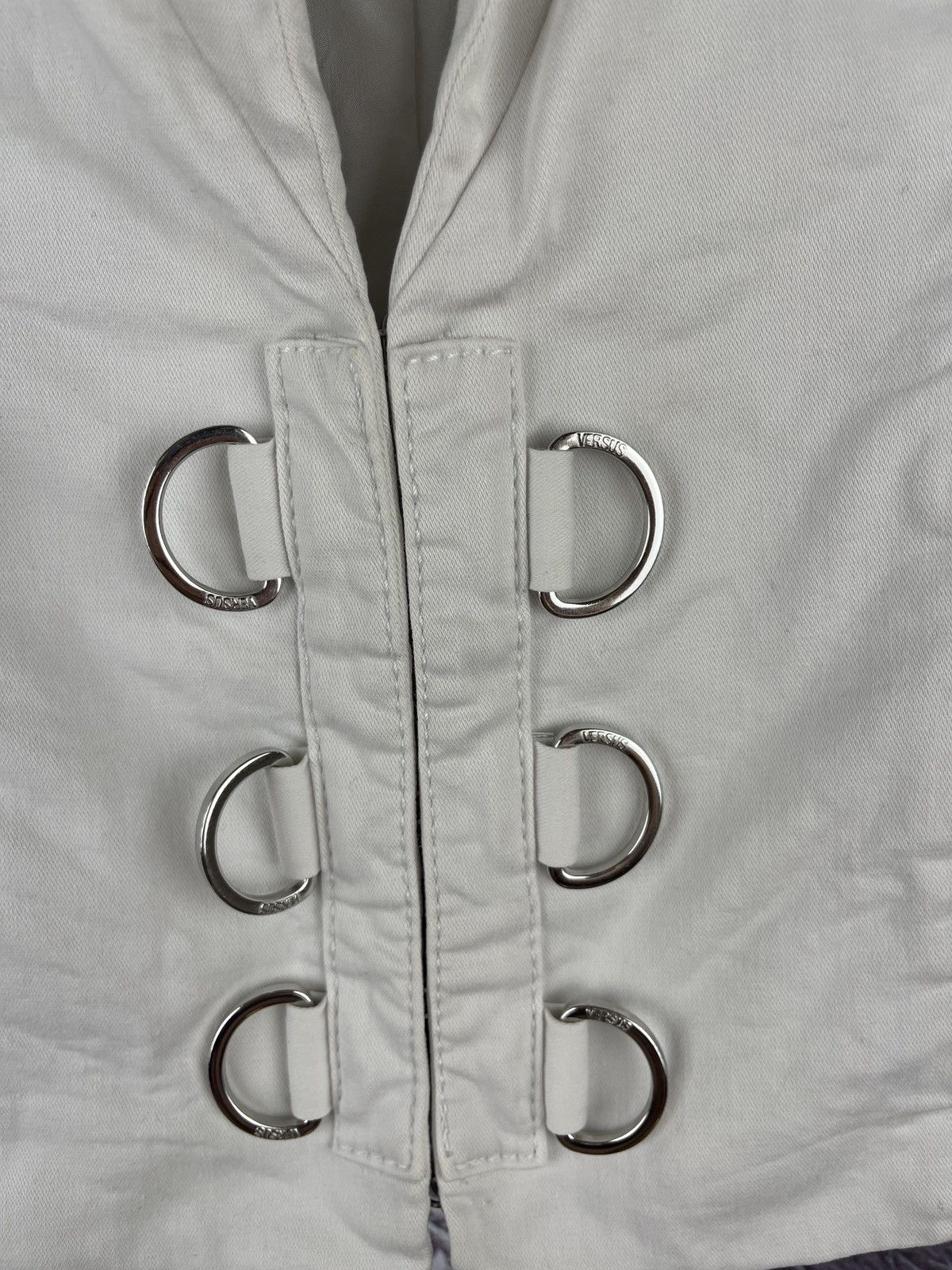 Versus Versace Versus Versace white button blazer jacket buckle back Size XS / US 0-2 / IT 36-38 - 6 Thumbnail