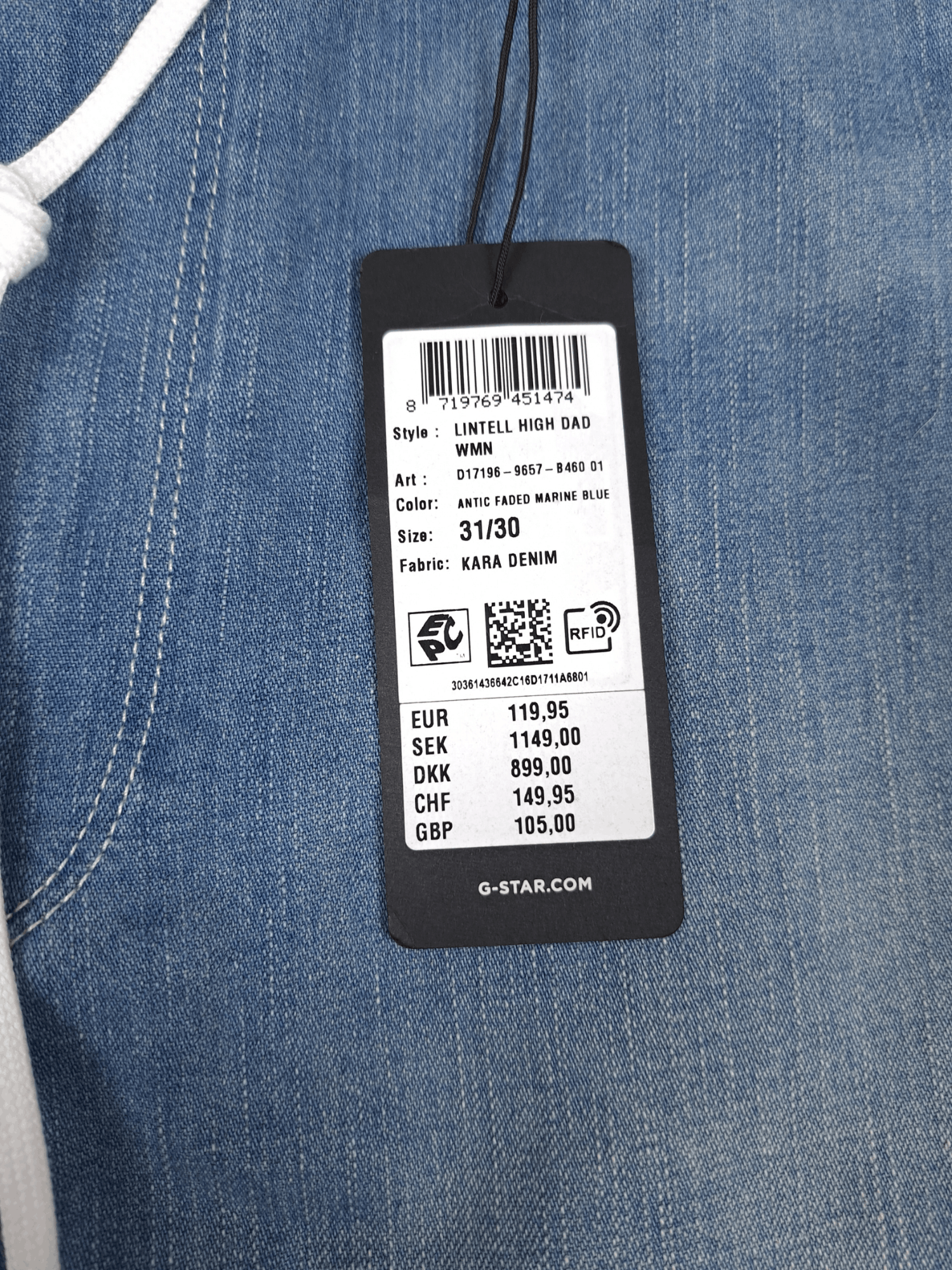 G-Star Deadstock G-star Raw 31/30 Extra Baggy Blue Denim Jeans Size 31" - 3 Thumbnail