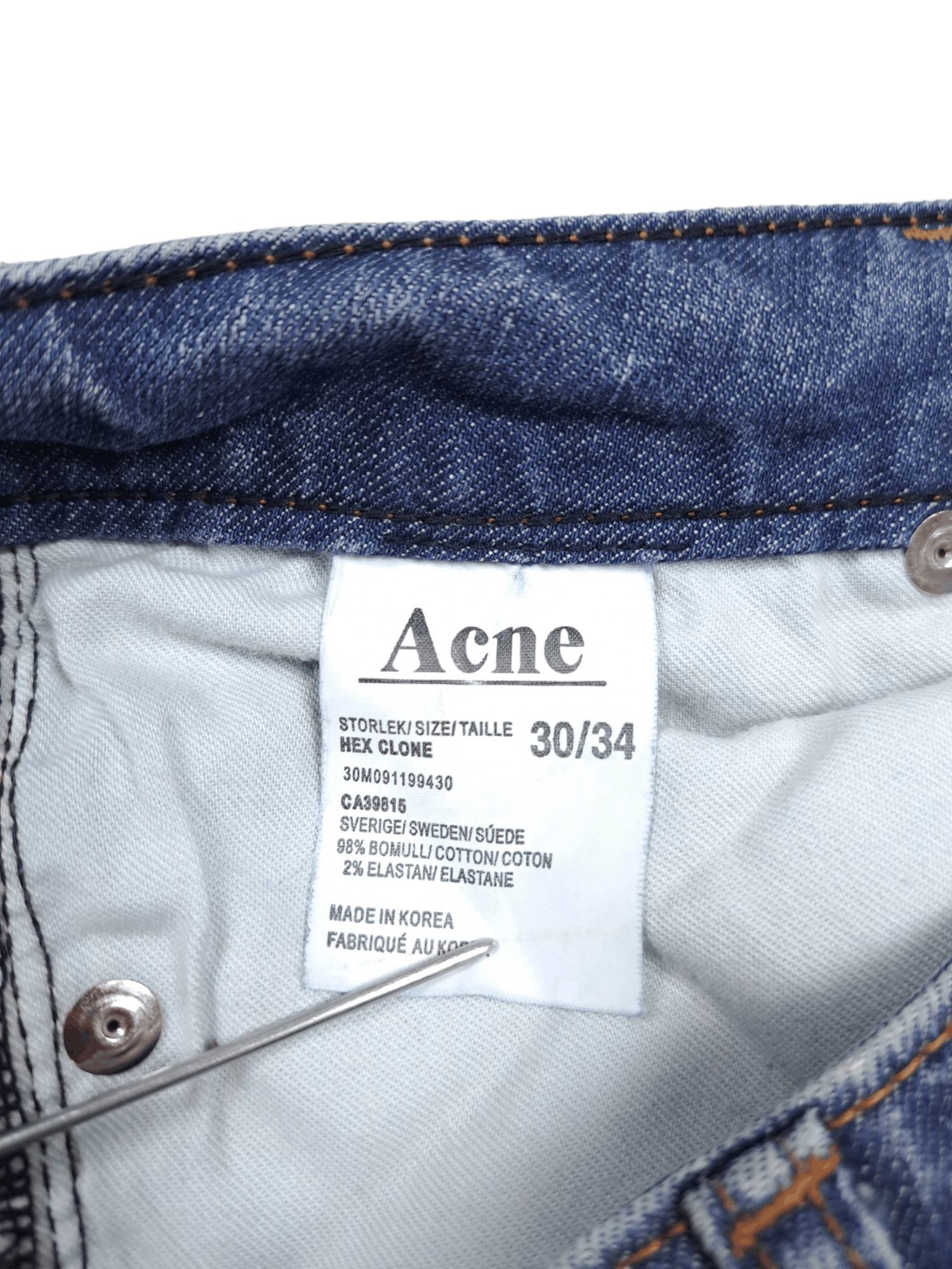 Acne Studios × Designer 💎 Acne Studios 30/34 Slim Hex Clone Washed Blue Denim Jeans Size US 32 / EU 48 - 5 Thumbnail