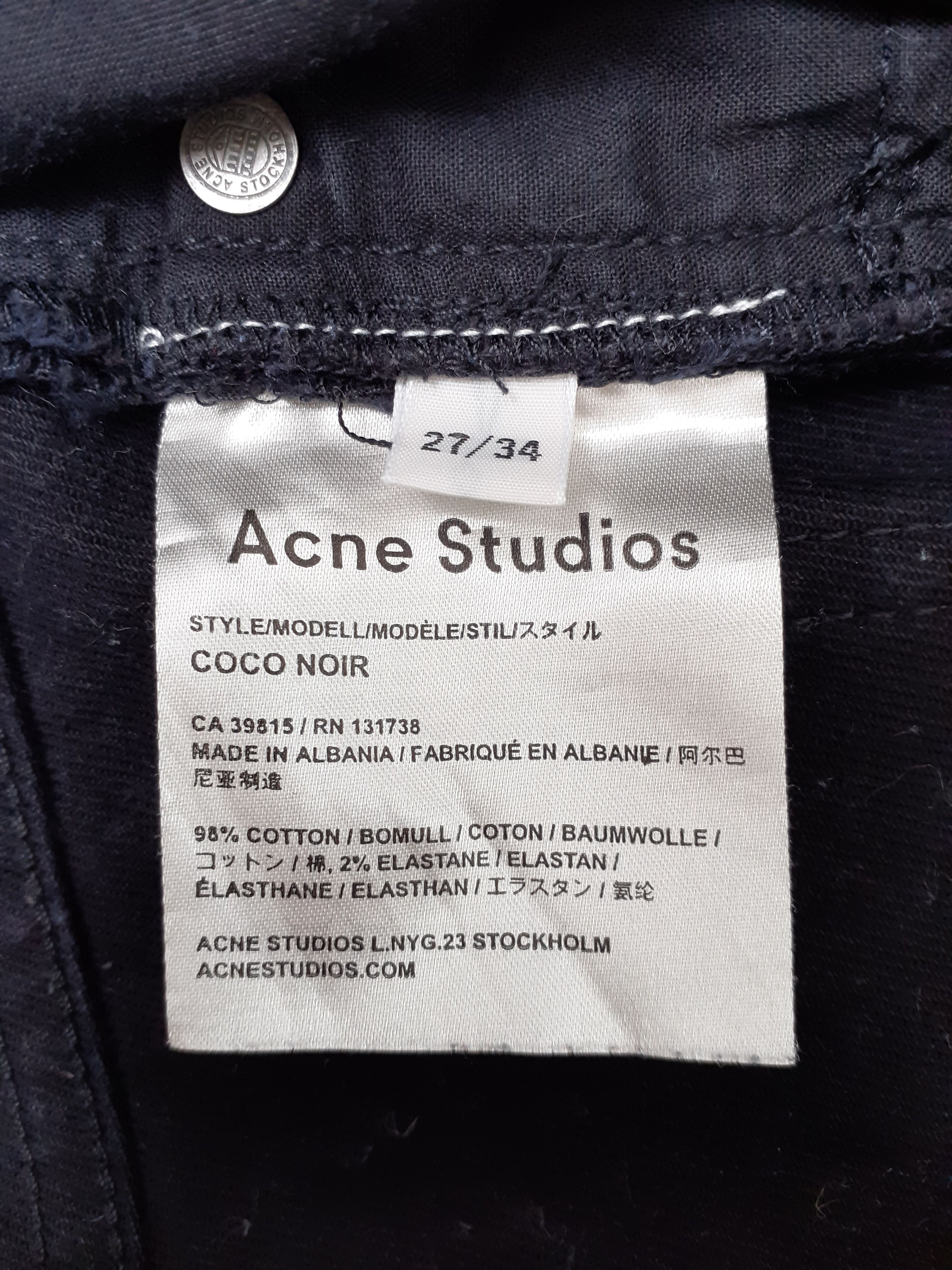 Acne Studios × Designer 💎 Acne Studios 27/34 Slim "Coco Noir" Black Denim Jeans Size 27" / US 4 / IT 40 - 3 Thumbnail