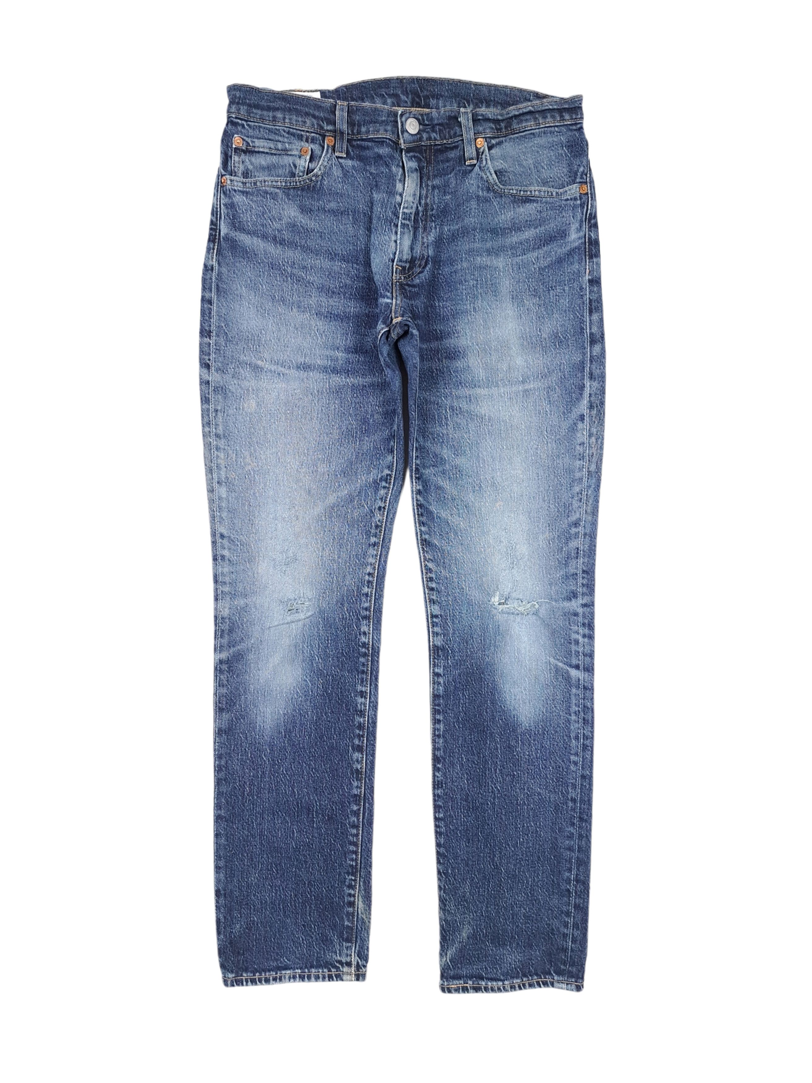 Levi's 💎 Levi's 511 Premium 33/32 Washed Blue Ripped Denim Jeans Size US 33 - 1 Thumbnail