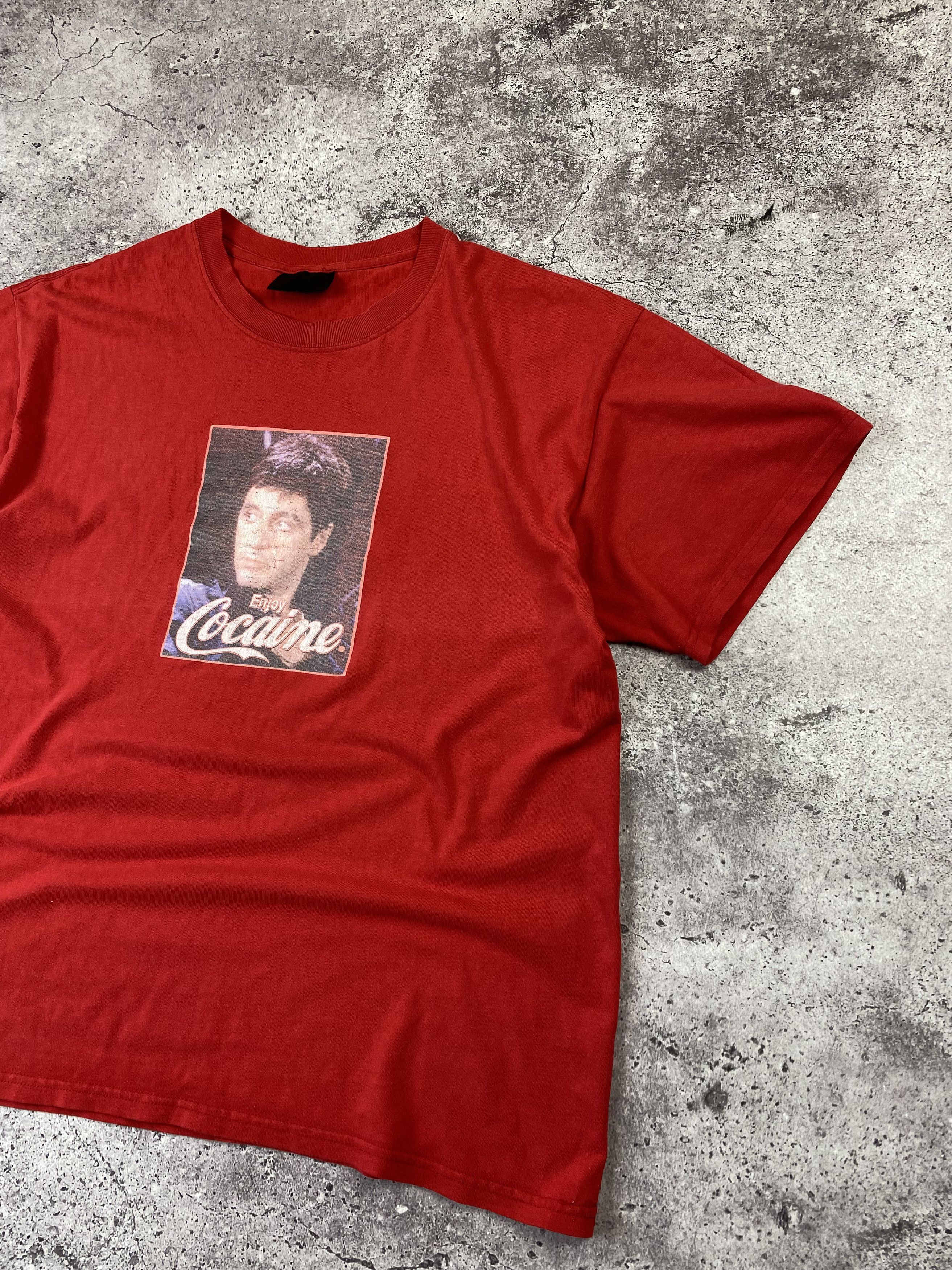 Other Vintage 90s Tony Montana "Enjoy Cocain" T Shirt Size US L / EU 52-54 / 3 - 2 Thumbnail