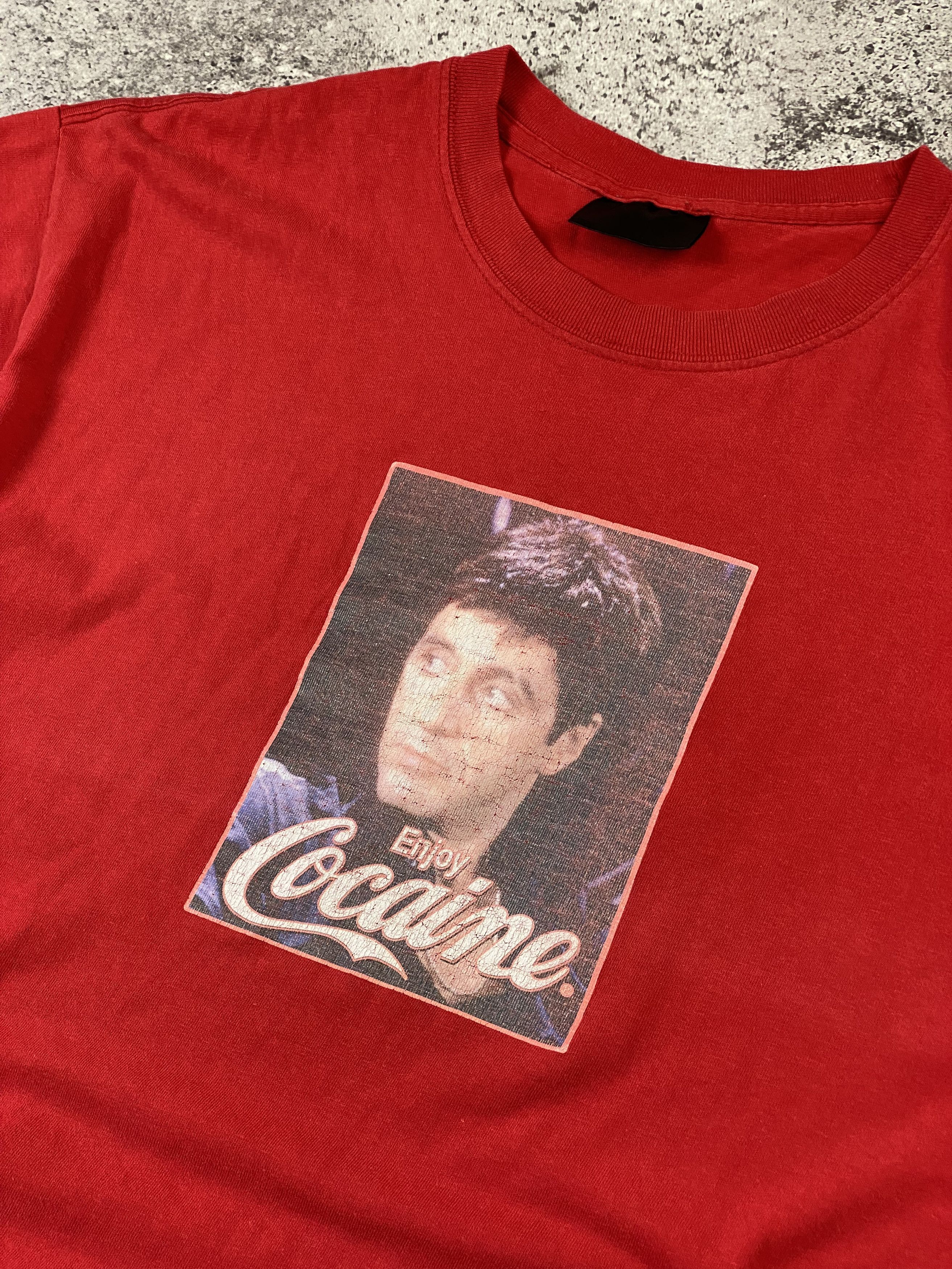 Other Vintage 90s Tony Montana "Enjoy Cocain" T Shirt Size US L / EU 52-54 / 3 - 3 Thumbnail