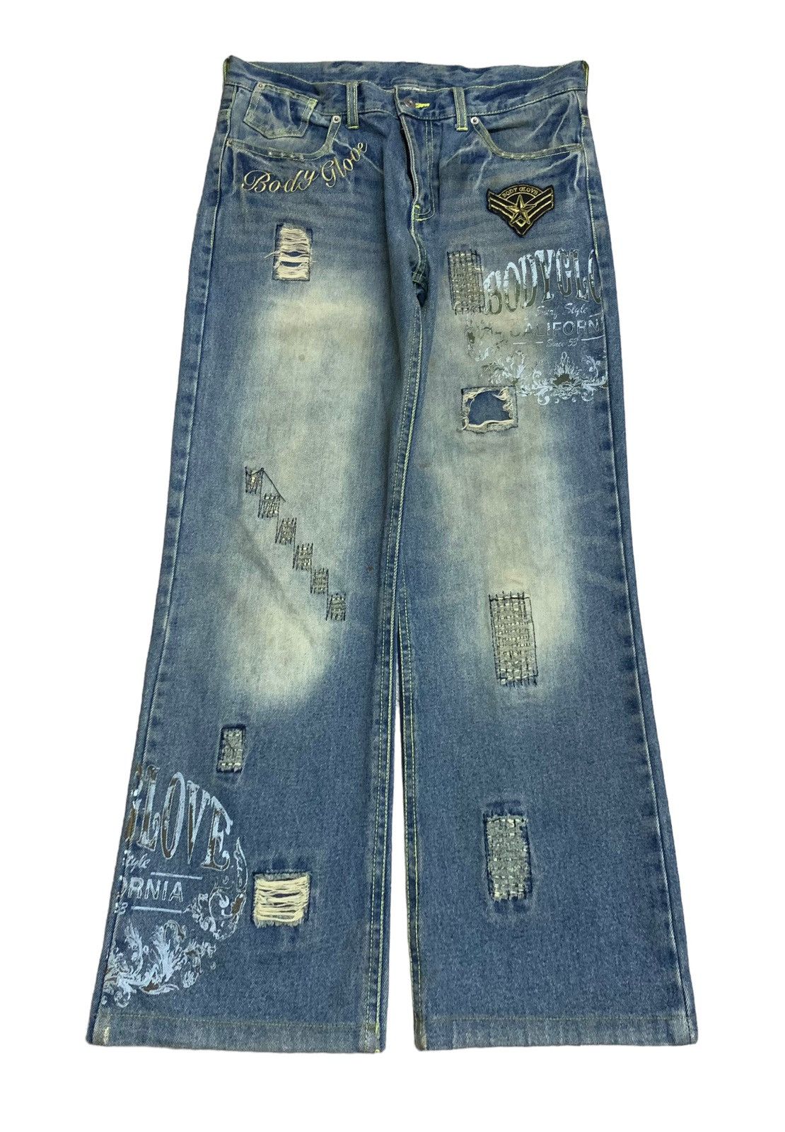 Body Glove × Vintage Rare Design Vintage Brand Body Glove Distressed Jeans 1990s Size US 32 / EU 48 - 1 Thumbnail