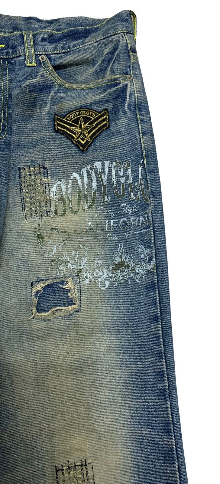 Body Glove × Vintage Rare Design Vintage Brand Body Glove Distressed Jeans 1990s Size US 32 / EU 48 - 6 Thumbnail
