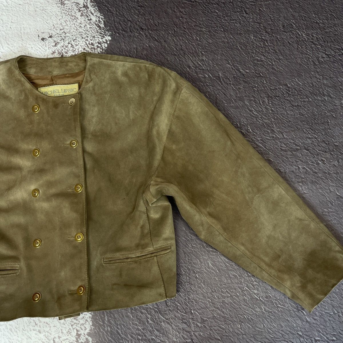 Other Michel Lipsic Paris vintage 80s leather suede crop jacket Size S / US 4 / IT 40 - 4 Thumbnail