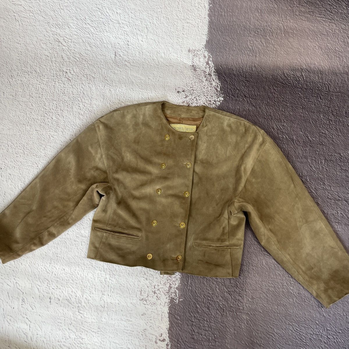 Michel Lipsic Paris vintage 80s leather suede crop jacket
