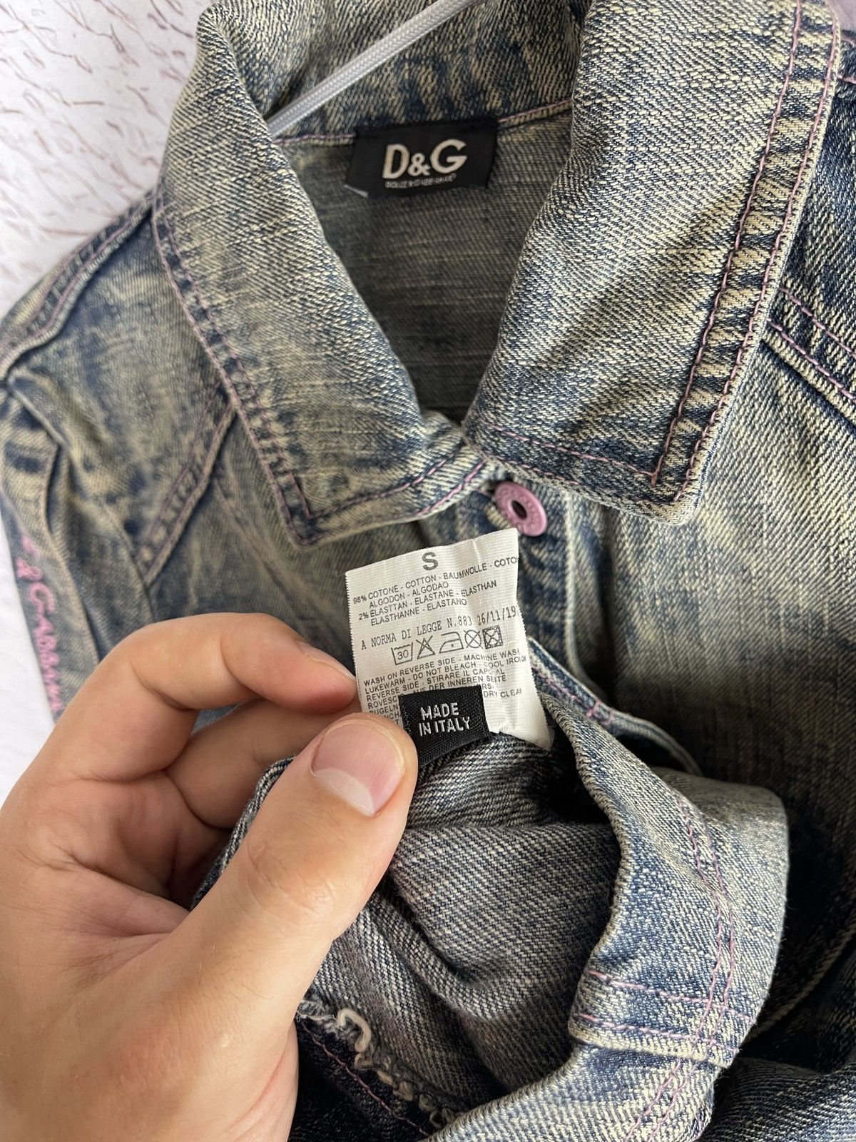 Dolce & Gabbana Dolce & Gabbaba vintage pink mint faded denim jacket Size S / US 4 / IT 40 - 17 Thumbnail
