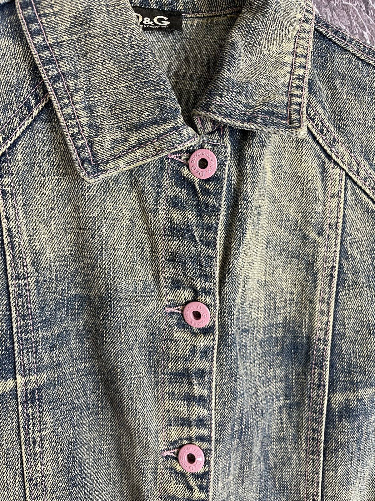 Dolce & Gabbana Dolce & Gabbaba vintage pink mint faded denim jacket Size S / US 4 / IT 40 - 7 Thumbnail