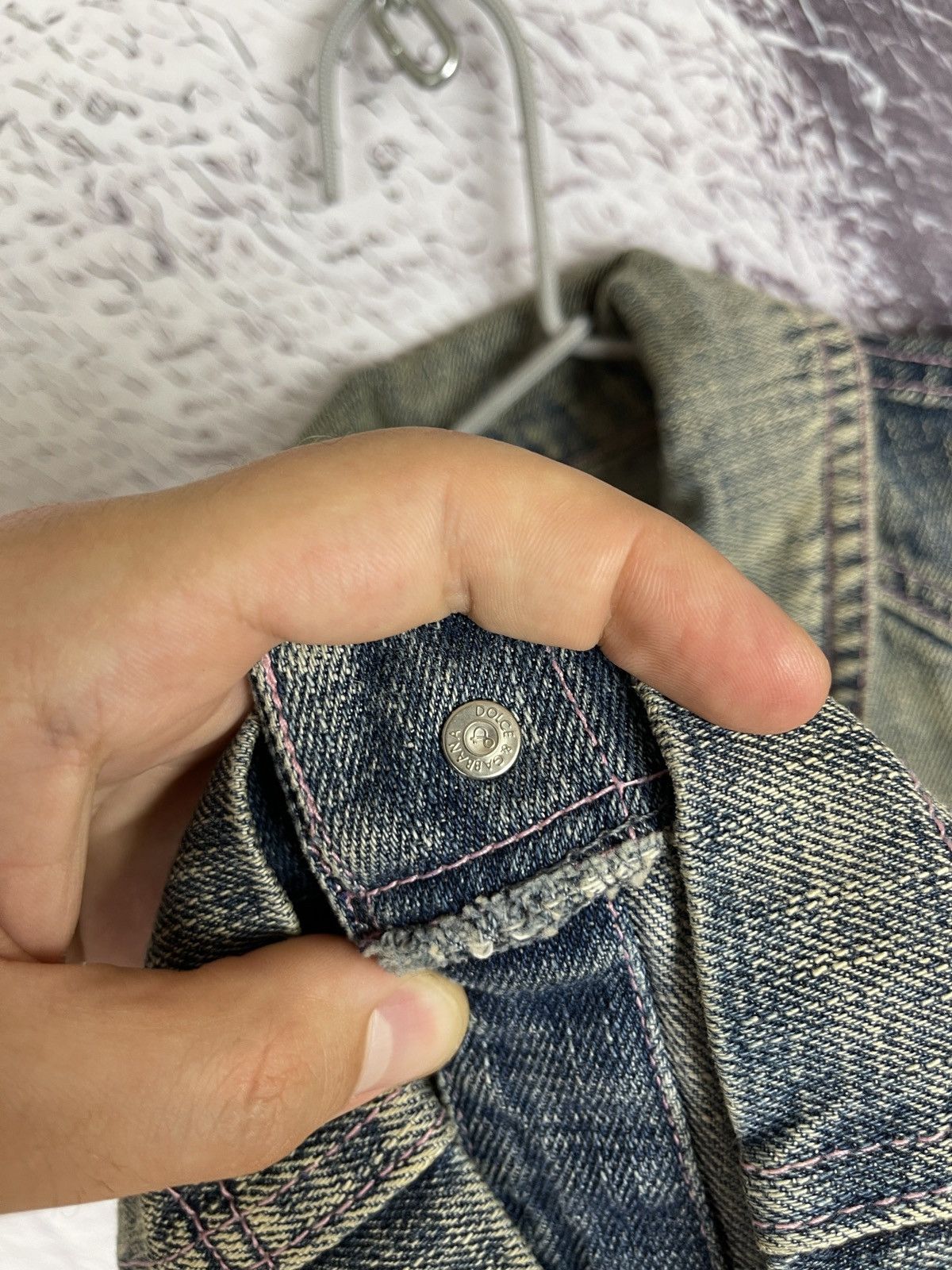 Dolce & Gabbana Dolce & Gabbaba vintage pink mint faded denim jacket Size S / US 4 / IT 40 - 13 Thumbnail