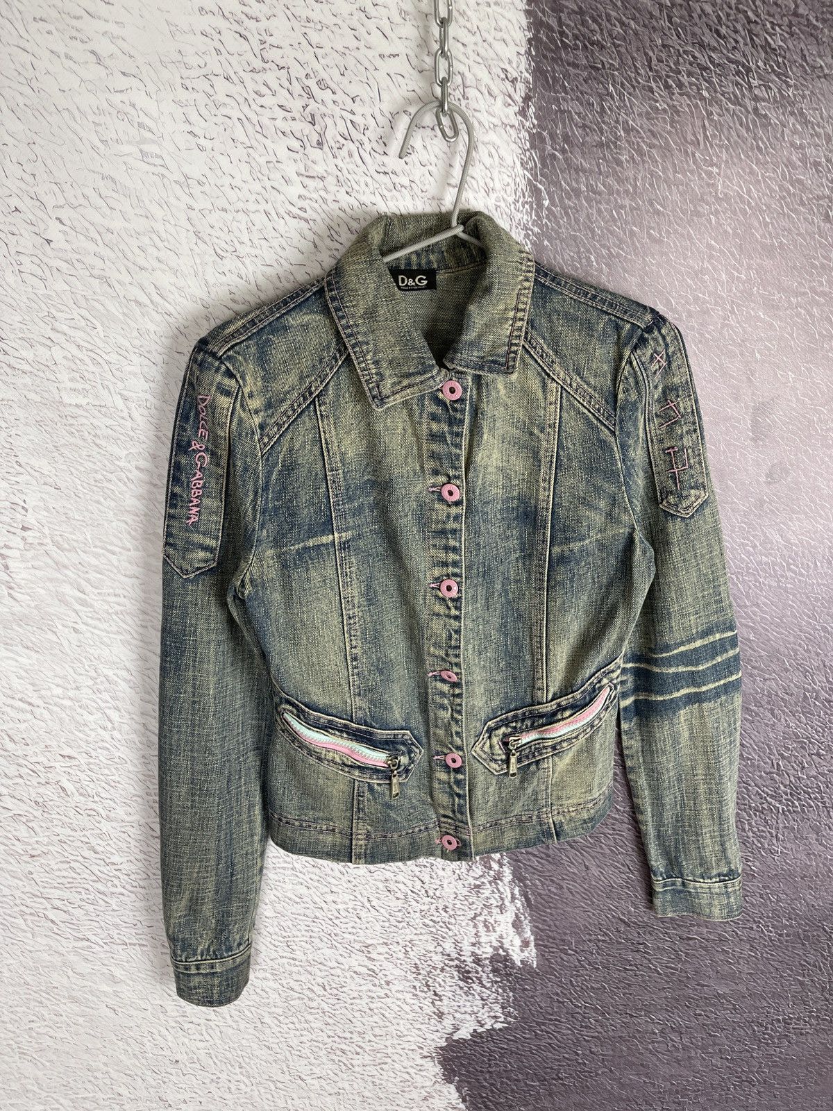 Dolce & Gabbana Dolce & Gabbaba vintage pink mint faded denim jacket Size S / US 4 / IT 40 - 3 Thumbnail