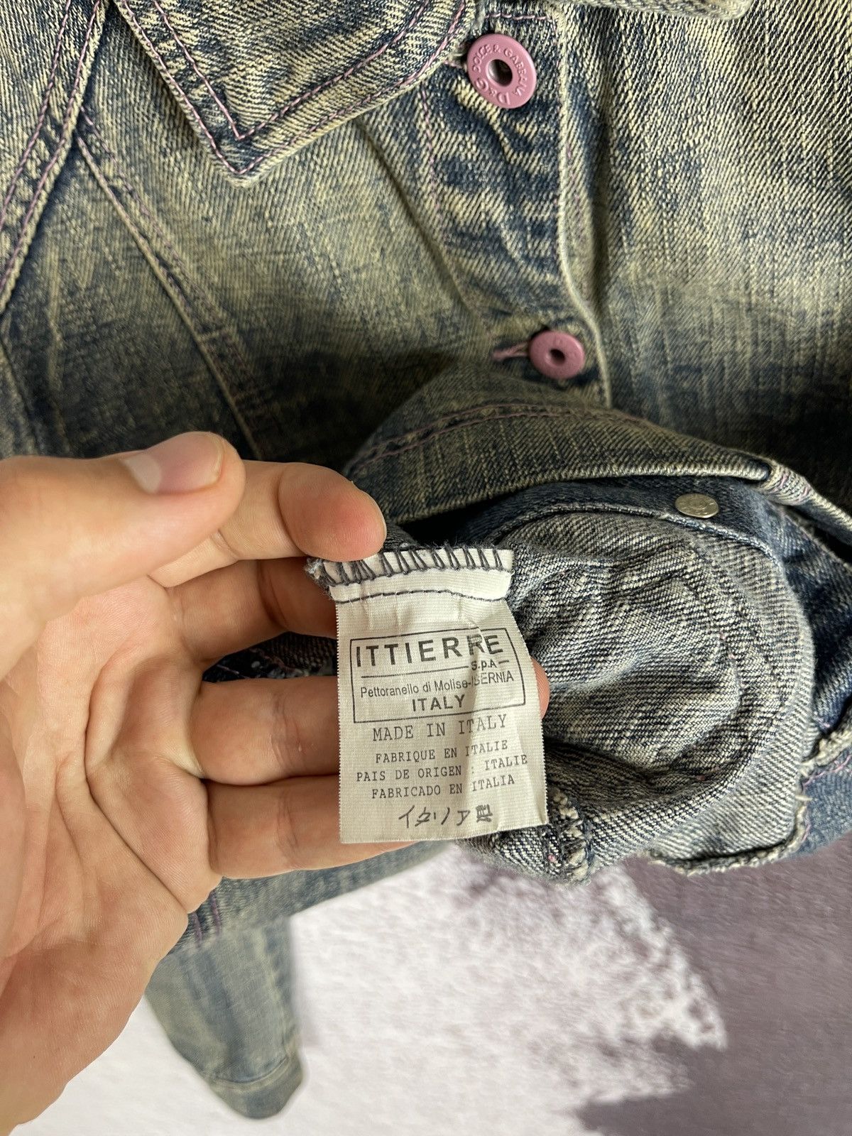 Dolce & Gabbana Dolce & Gabbaba vintage pink mint faded denim jacket Size S / US 4 / IT 40 - 15 Thumbnail