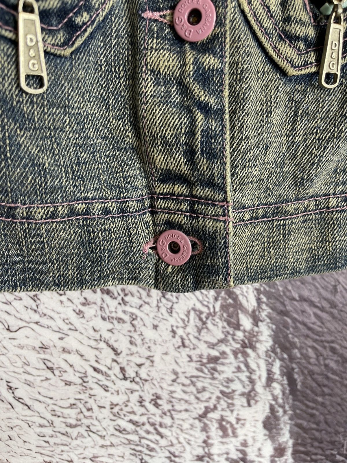 Dolce & Gabbana Dolce & Gabbaba vintage pink mint faded denim jacket Size S / US 4 / IT 40 - 6 Thumbnail