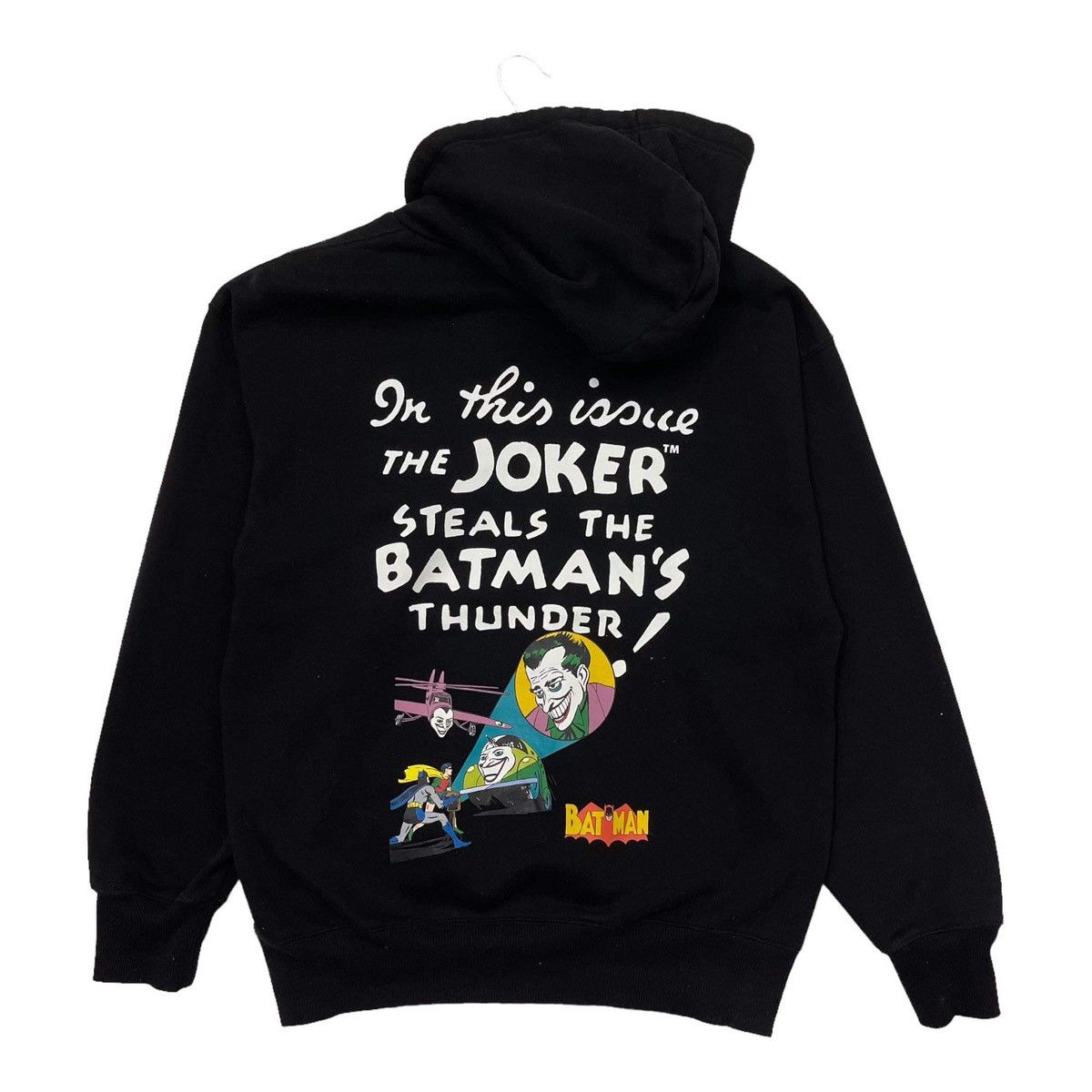 image of The Joker Steals The Batman Thunder Pullover Hoodies Size S in Black, Men's