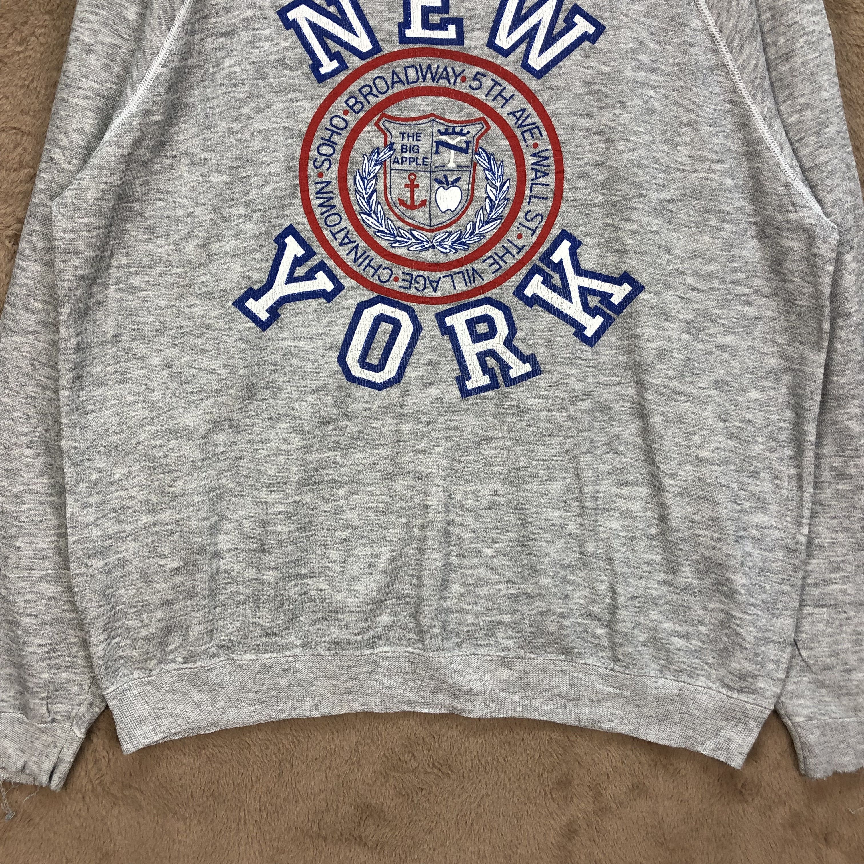 Hanes VINTAGE 90's NEW YORK CITY MADE IN USA SWEATSHIRT #5259-178 Size US XL / EU 56 / 4 - 4 Thumbnail