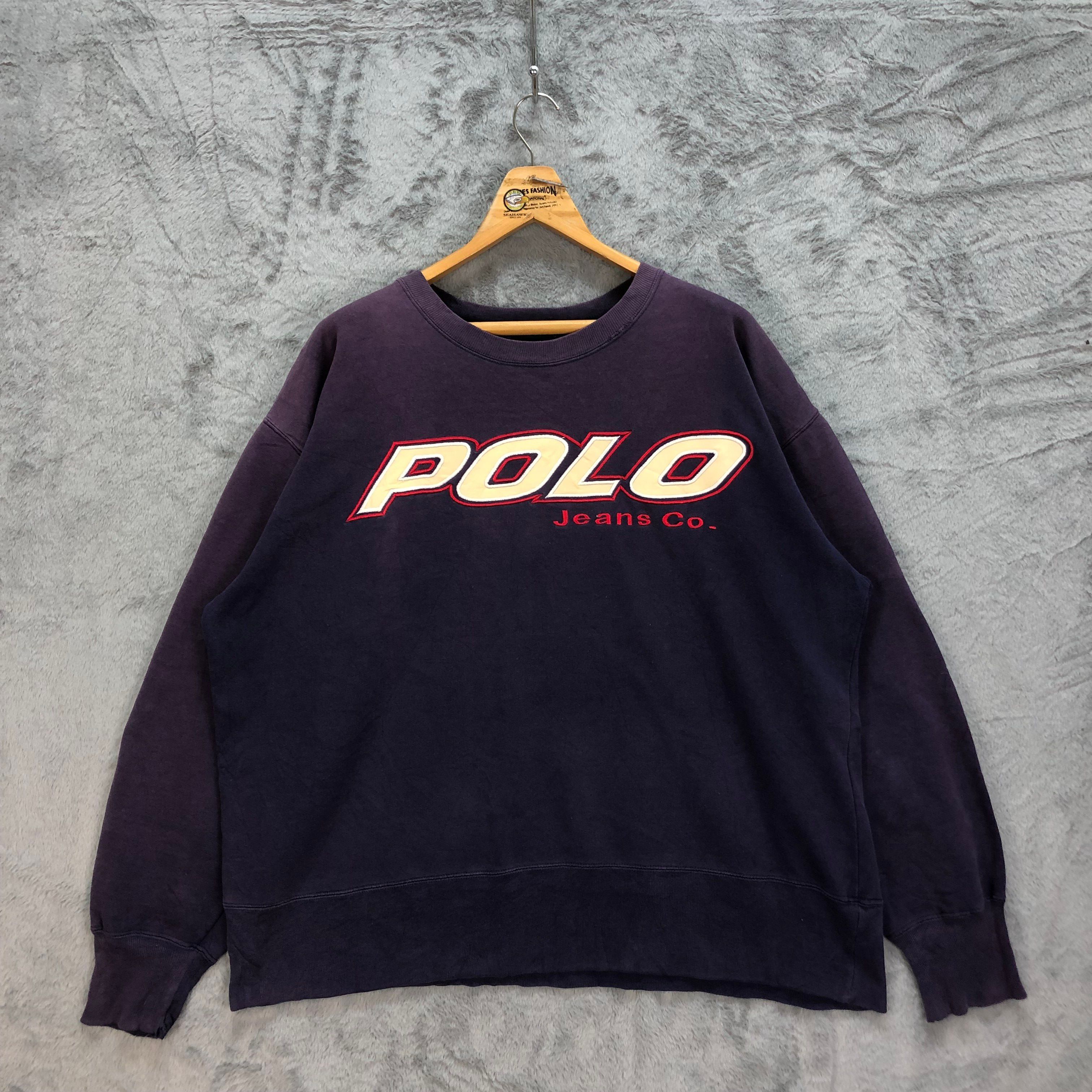 Pre-owned Polo Ralph Lauren X Vintage Trashed Polo Jeans Co. Ralph Laurent Sweatshirts 5035-26 In Washed Purple