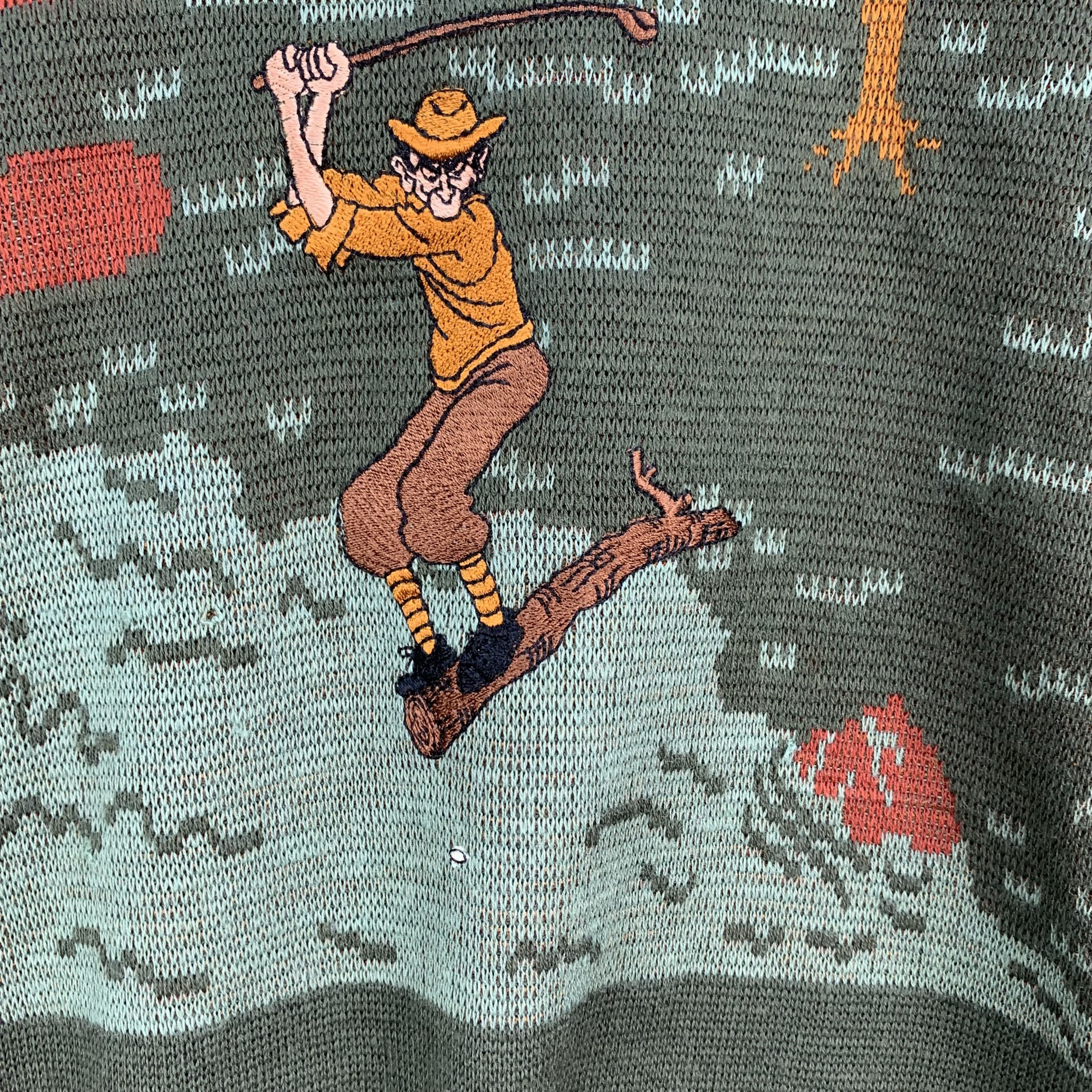 Japanese Brand Vintage Golfer Embroidery Knitted Sweatshirts #3826-133 Size US L / EU 52-54 / 3 - 3 Thumbnail