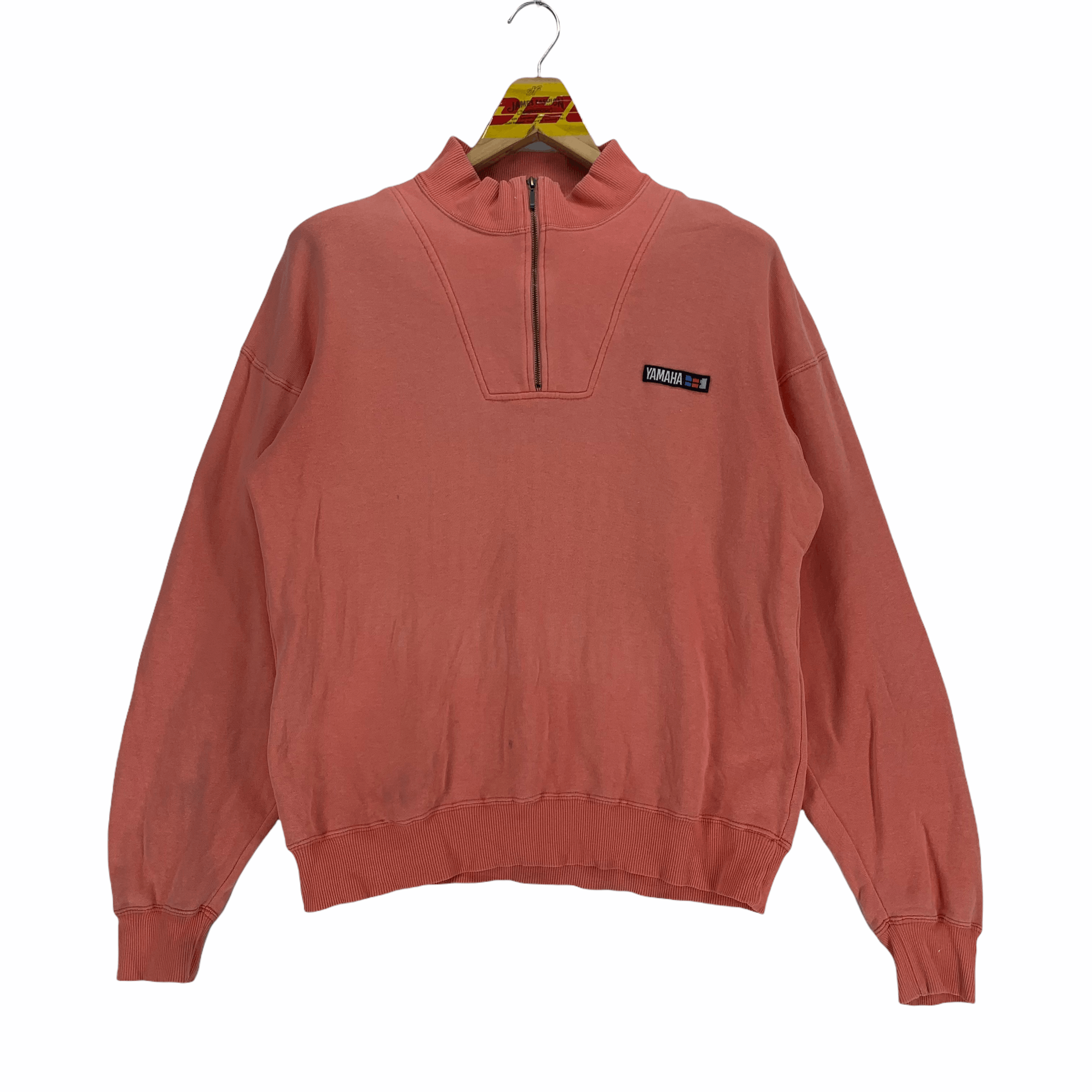 image of Vintage Yamaha Half Zip Turtle Neck Sweatshirt 3181-39 in Orange, Men's (Size Medium)