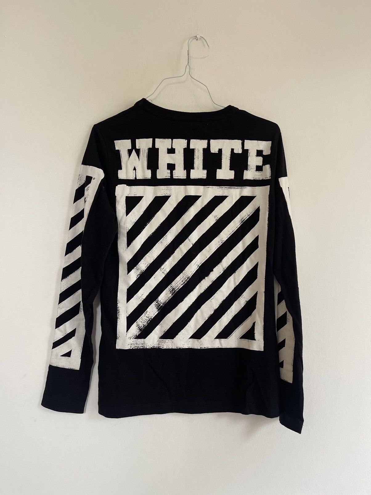 Off White Off white brushed diagonal Long Sleeve Grailed
