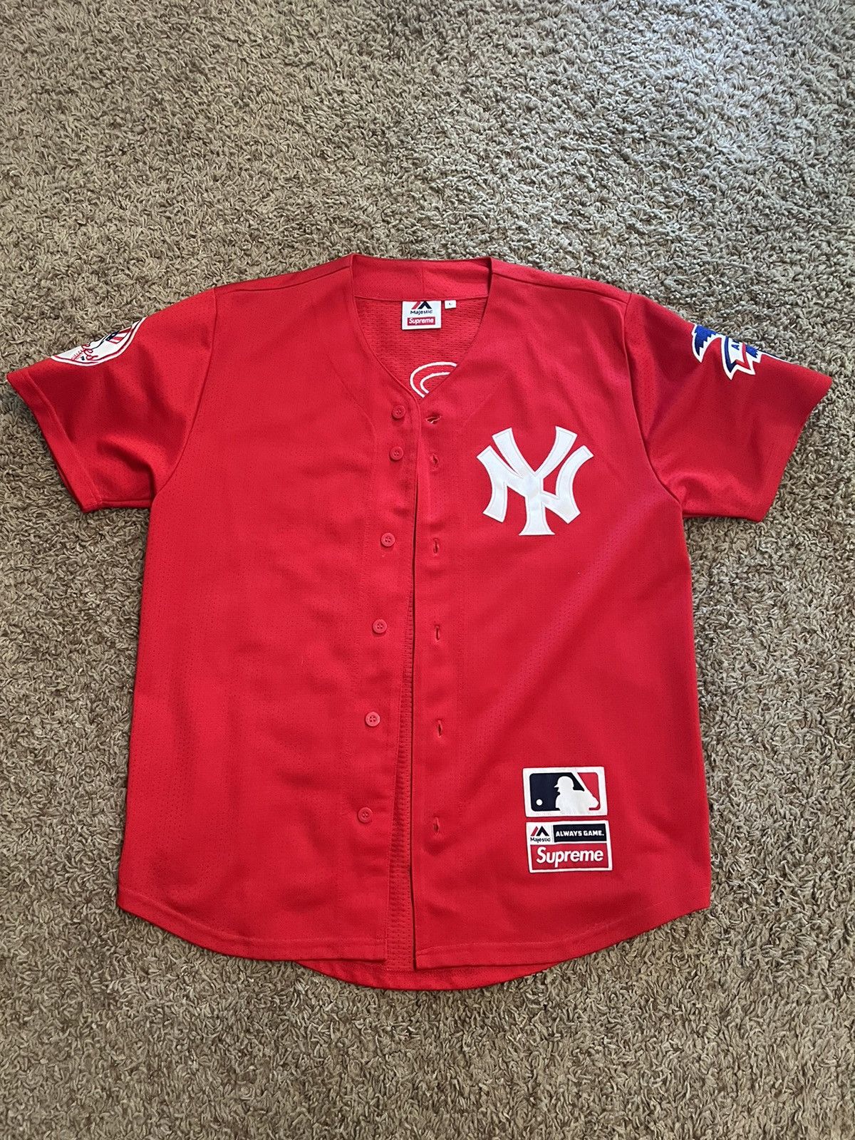 Yankees supreme hot sale jersey