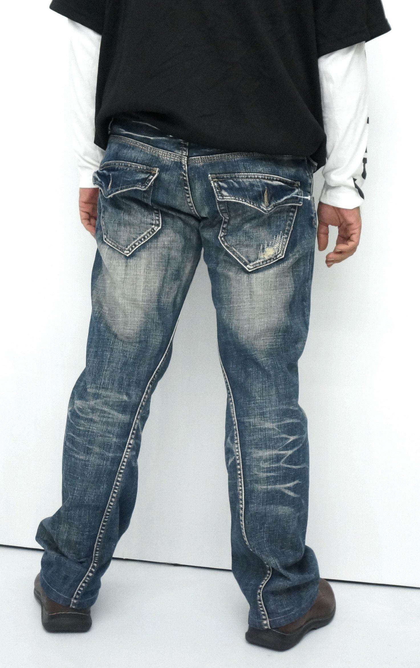 Japanese Brand 🔥TETE HOMME Twisted Seam Flared Lowrise Jeans Size US 33 - 5 Thumbnail
