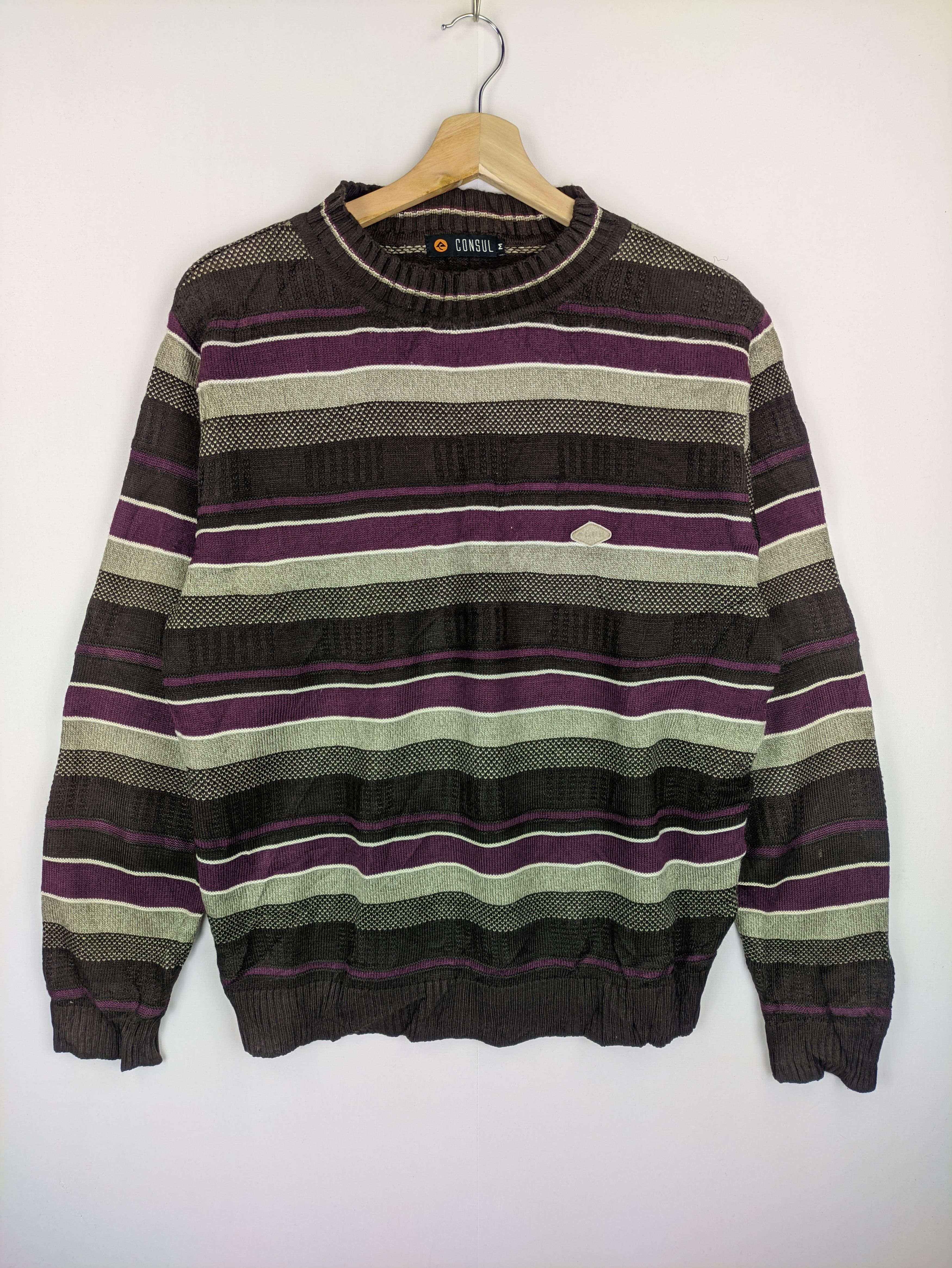 Japanese Brand Steals🔥Knit Sweatshirt Striped Design by Consul Size US M / EU 48-50 / 2 - 1 Thumbnail