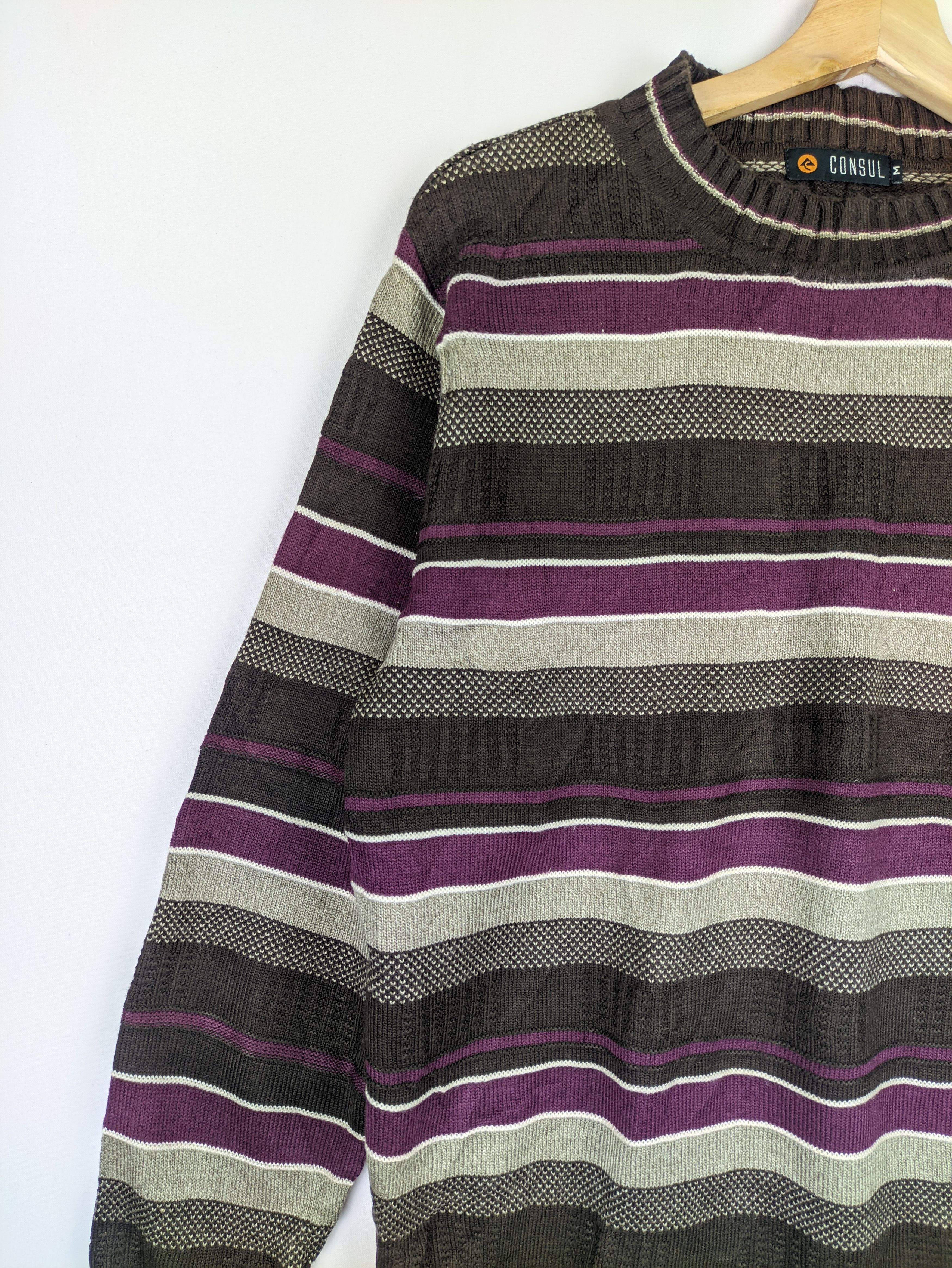 Japanese Brand Steals🔥Knit Sweatshirt Striped Design by Consul Size US M / EU 48-50 / 2 - 4 Thumbnail
