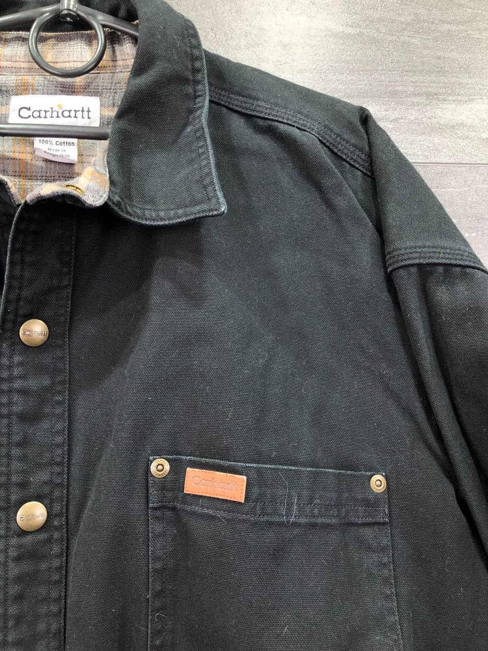 Carhartt Mens Vintage Carhartt Black Plaid Canvas Overshirt Jacket Size US XL / EU 56 / 4 - 3 Thumbnail