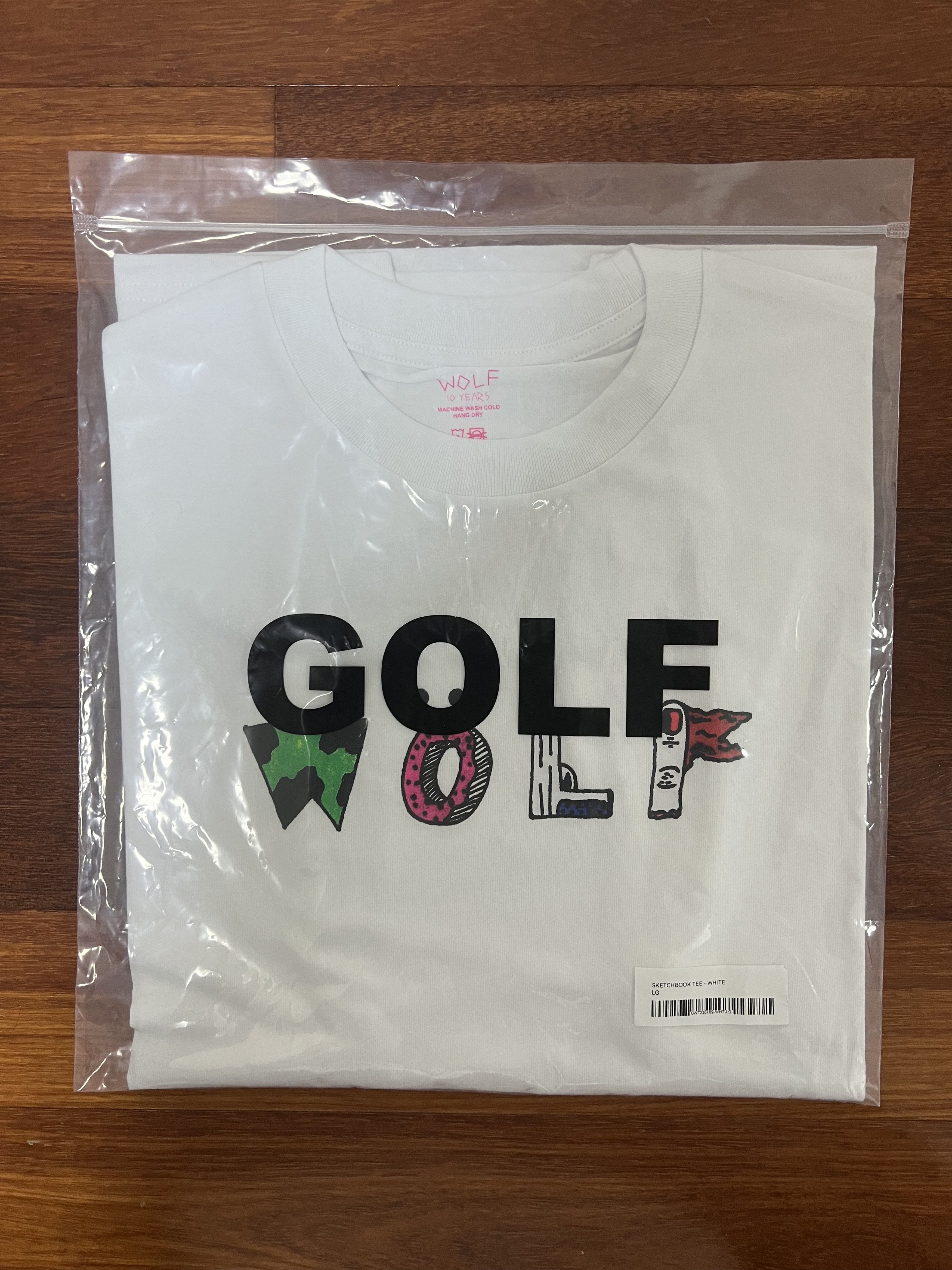 Golf Wang × Tyler The Creator 💚 Golf Wang Wolf Sketchbook Tee White Large NEW Size US L / EU 52-54 / 3 - 6 Thumbnail