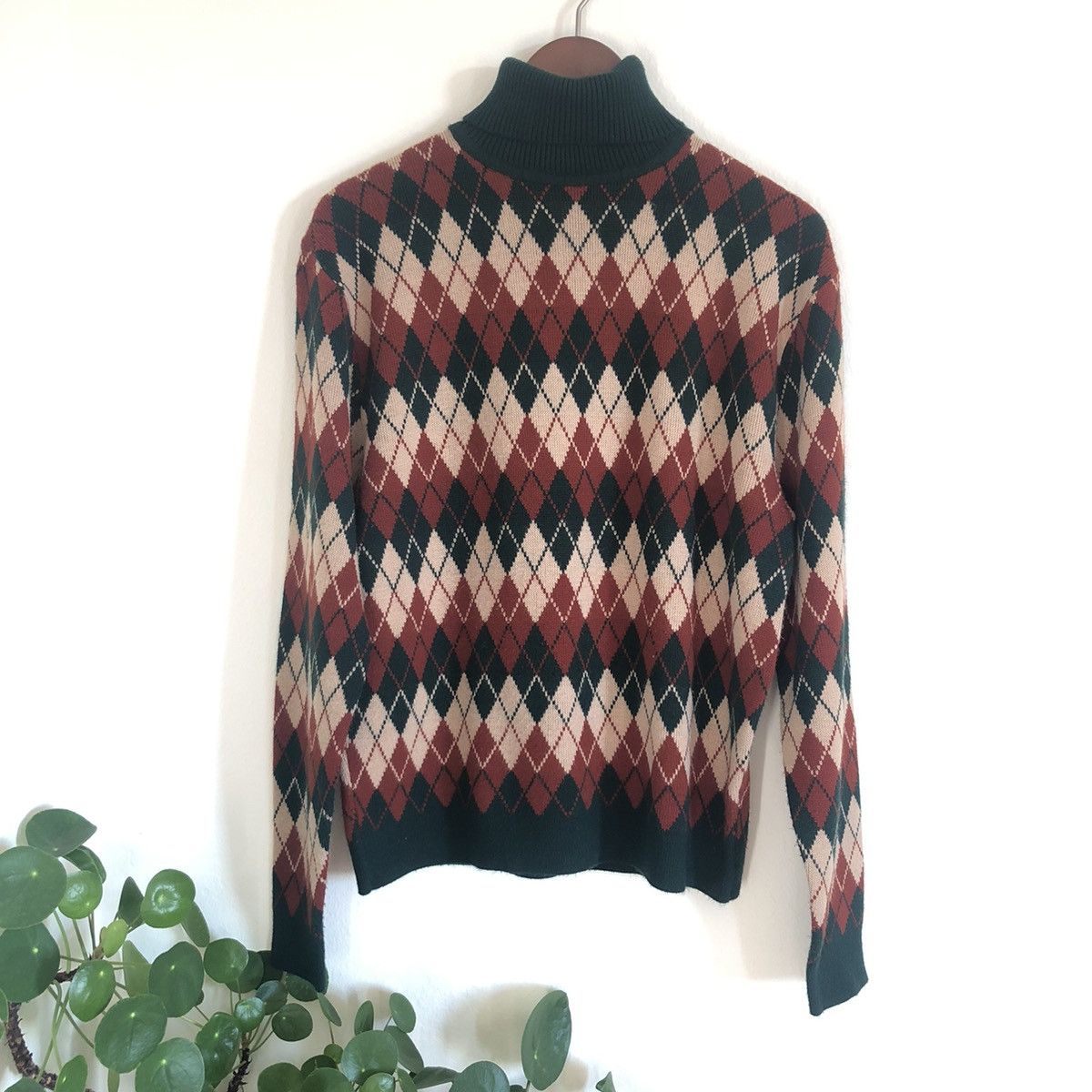 Vintage Vintage argyle sweater turtleneck 60s mod atomic MCM 70s vtg Size US M / EU 48-50 / 2 - 1 Thumbnail