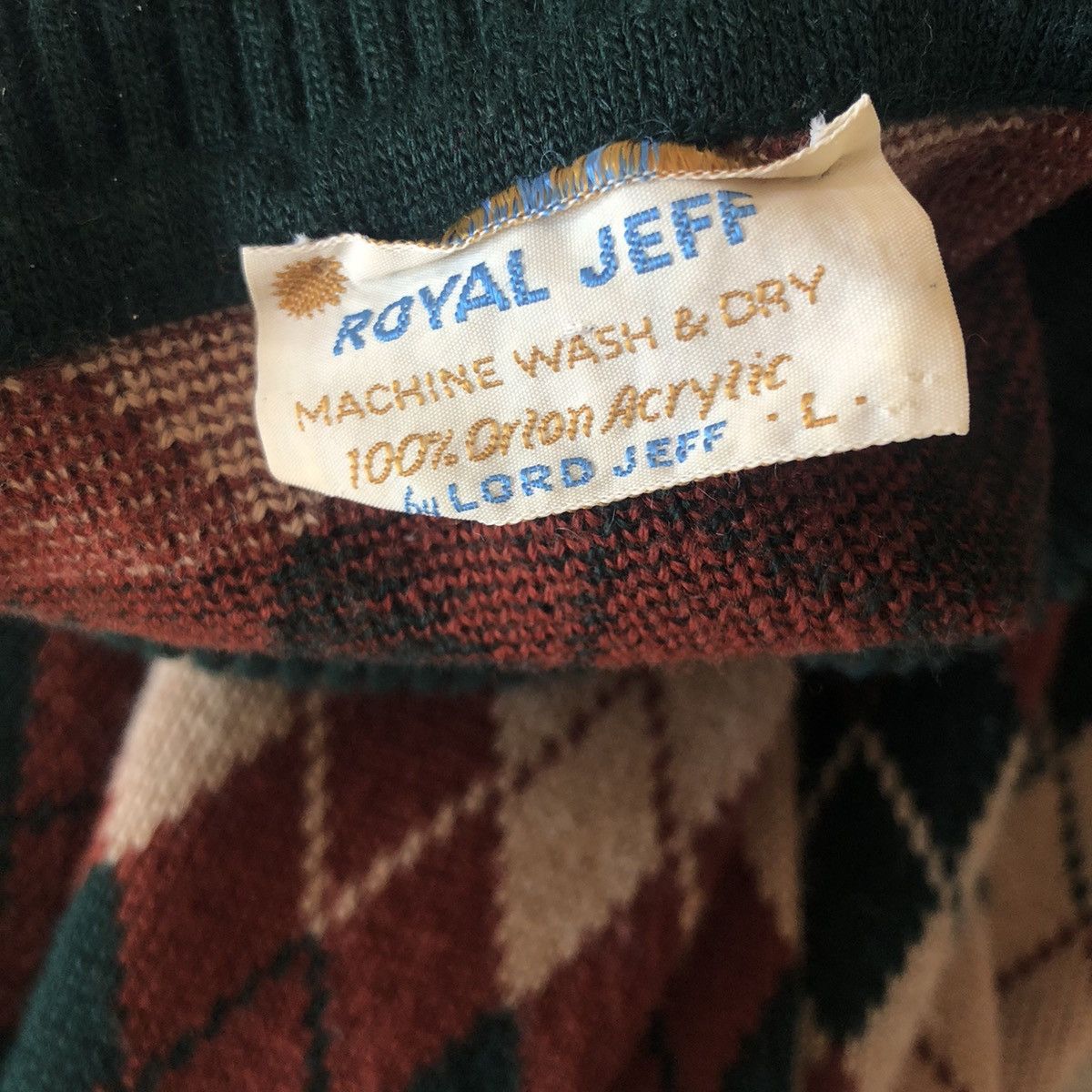 Vintage Vintage argyle sweater turtleneck 60s mod atomic MCM 70s vtg Size US M / EU 48-50 / 2 - 4 Thumbnail