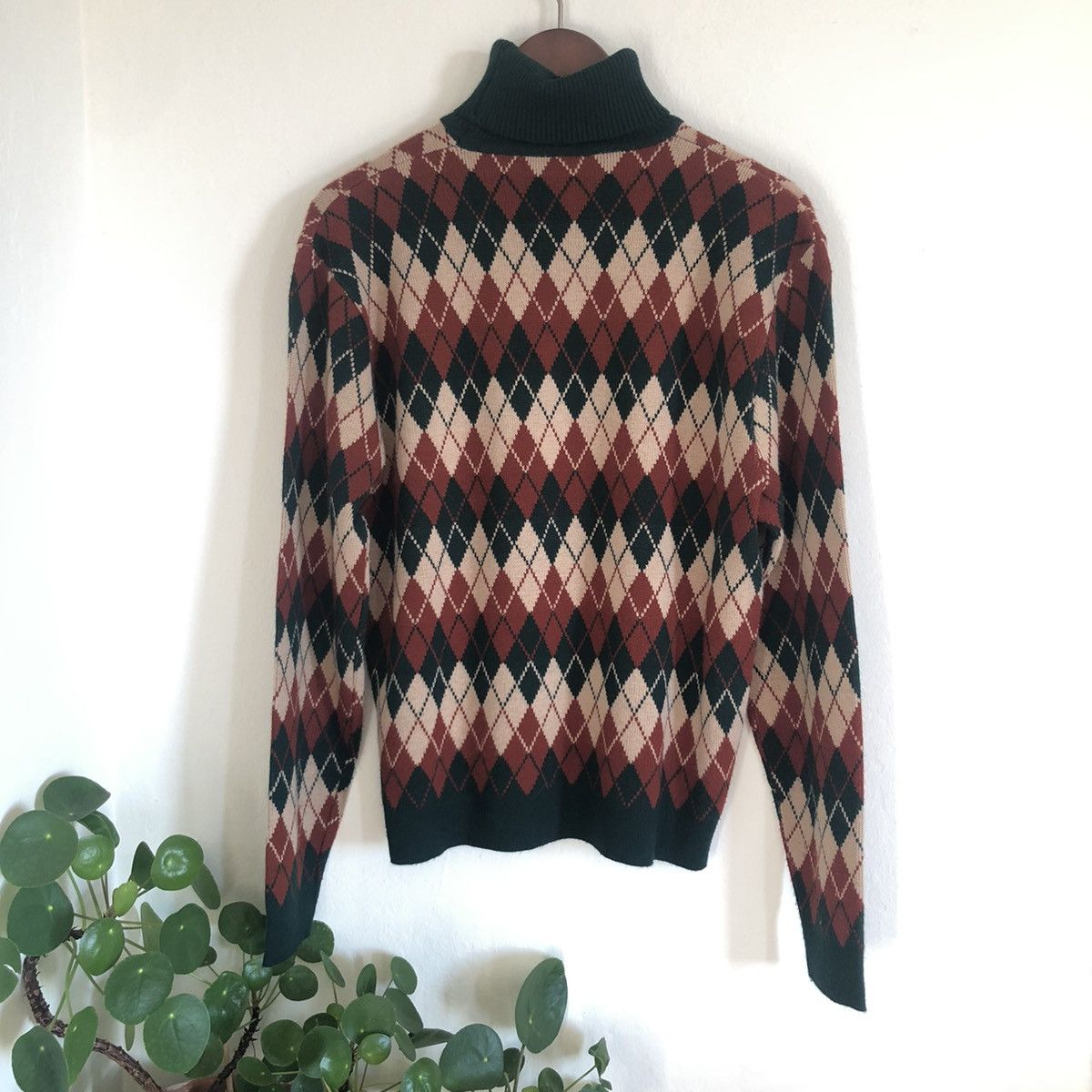 Vintage Vintage argyle sweater turtleneck 60s mod atomic MCM 70s vtg Size US M / EU 48-50 / 2 - 2 Thumbnail