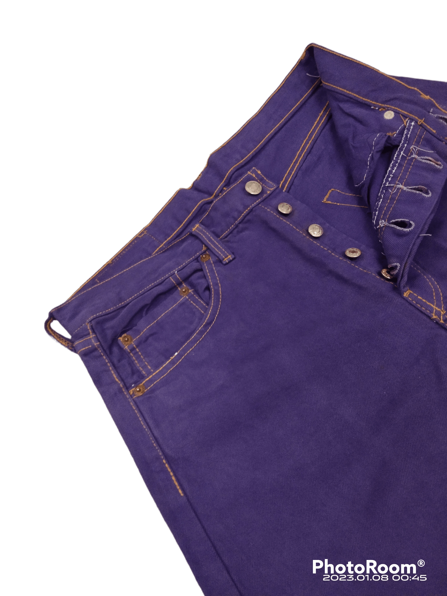 Levi's Vintage Clothing 90s LEVIS 501 PURPLE DENIM PANTS Size US 31 - 5 Thumbnail