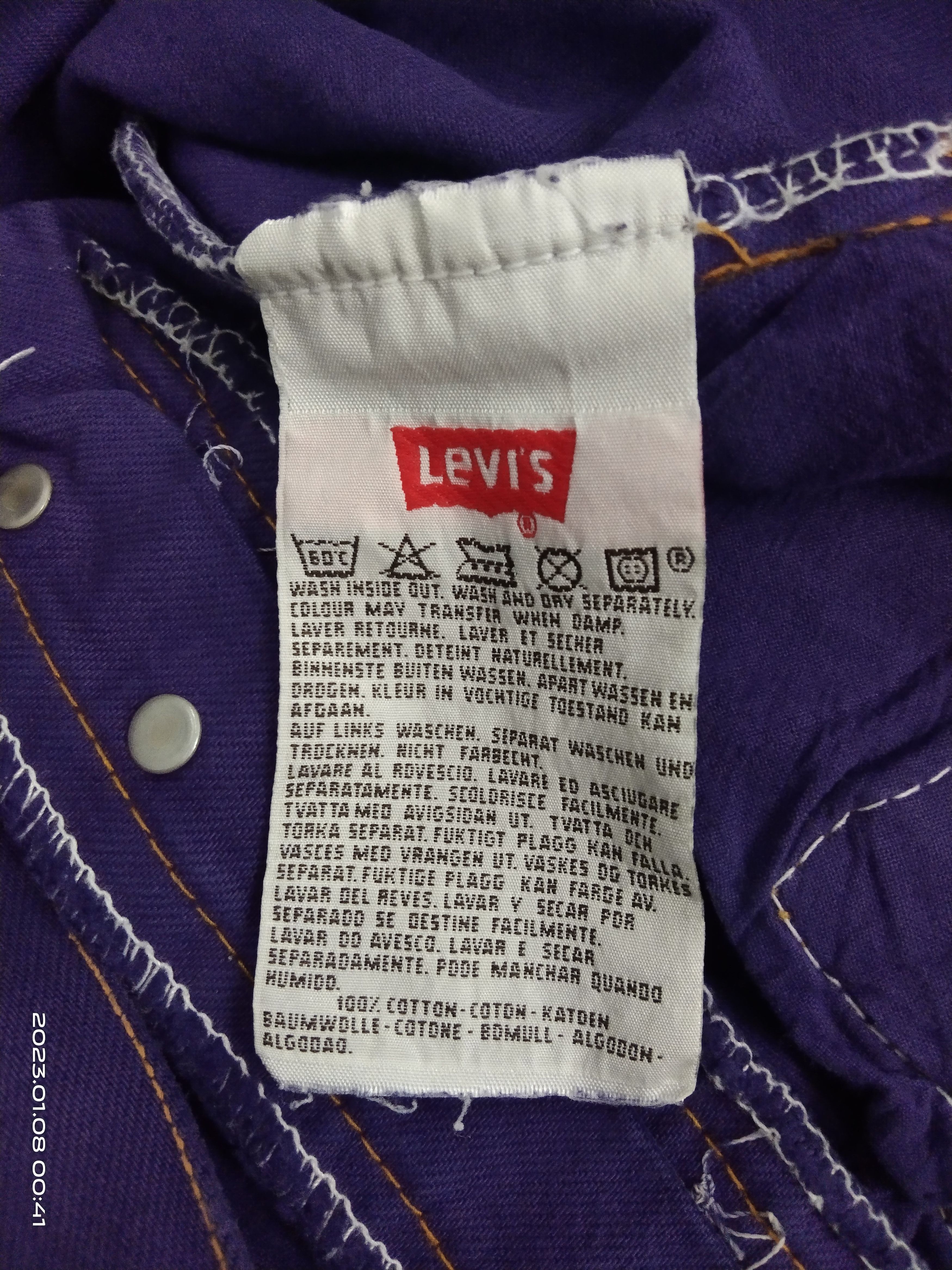 Levi's Vintage Clothing 90s LEVIS 501 PURPLE DENIM PANTS Size US 31 - 7 Thumbnail