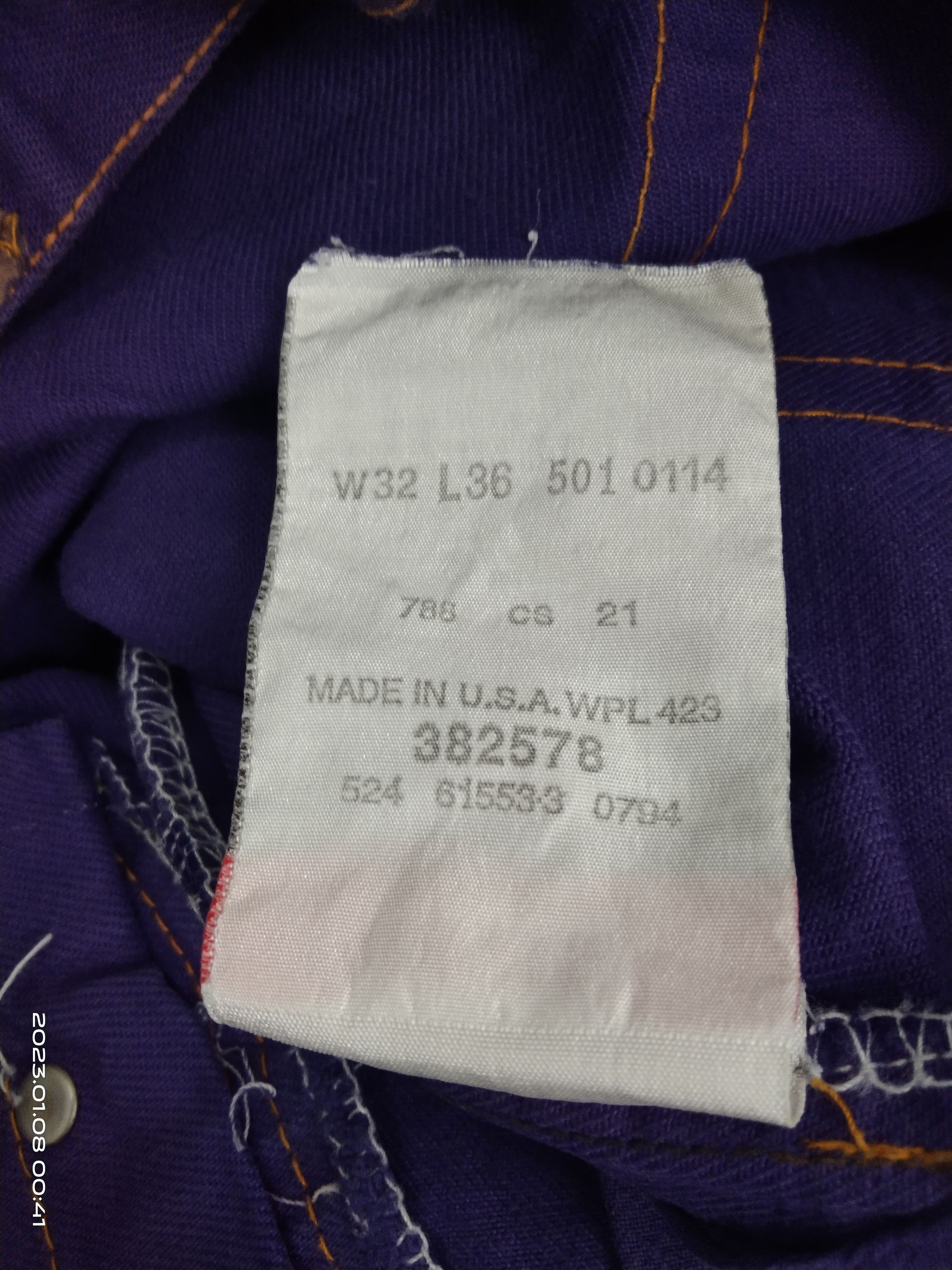 Levi's Vintage Clothing 90s LEVIS 501 PURPLE DENIM PANTS Size US 31 - 8 Thumbnail