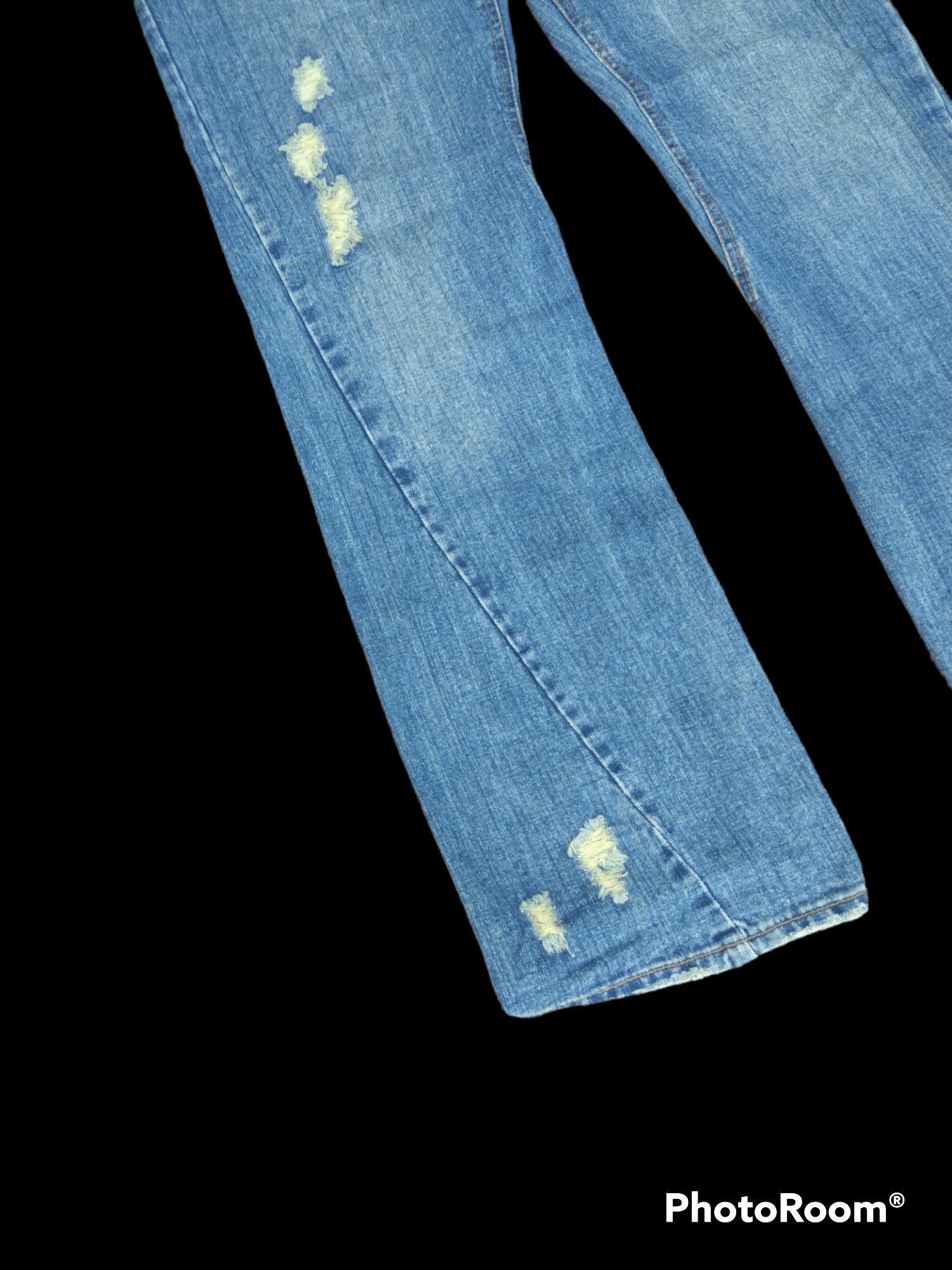 Japanese Brand FLARE TWIST🔥SICK RIPED REAL STREET STYLE DENIM PANTS Size US 31 - 6 Thumbnail