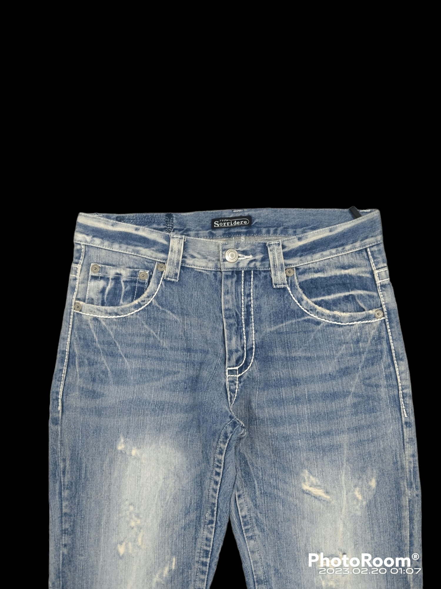 Japanese Brand FLARE🔥DISTRESSED RIPED RARE TWIST SORRIDERE DENIM PANTS Size US 31 - 3 Thumbnail