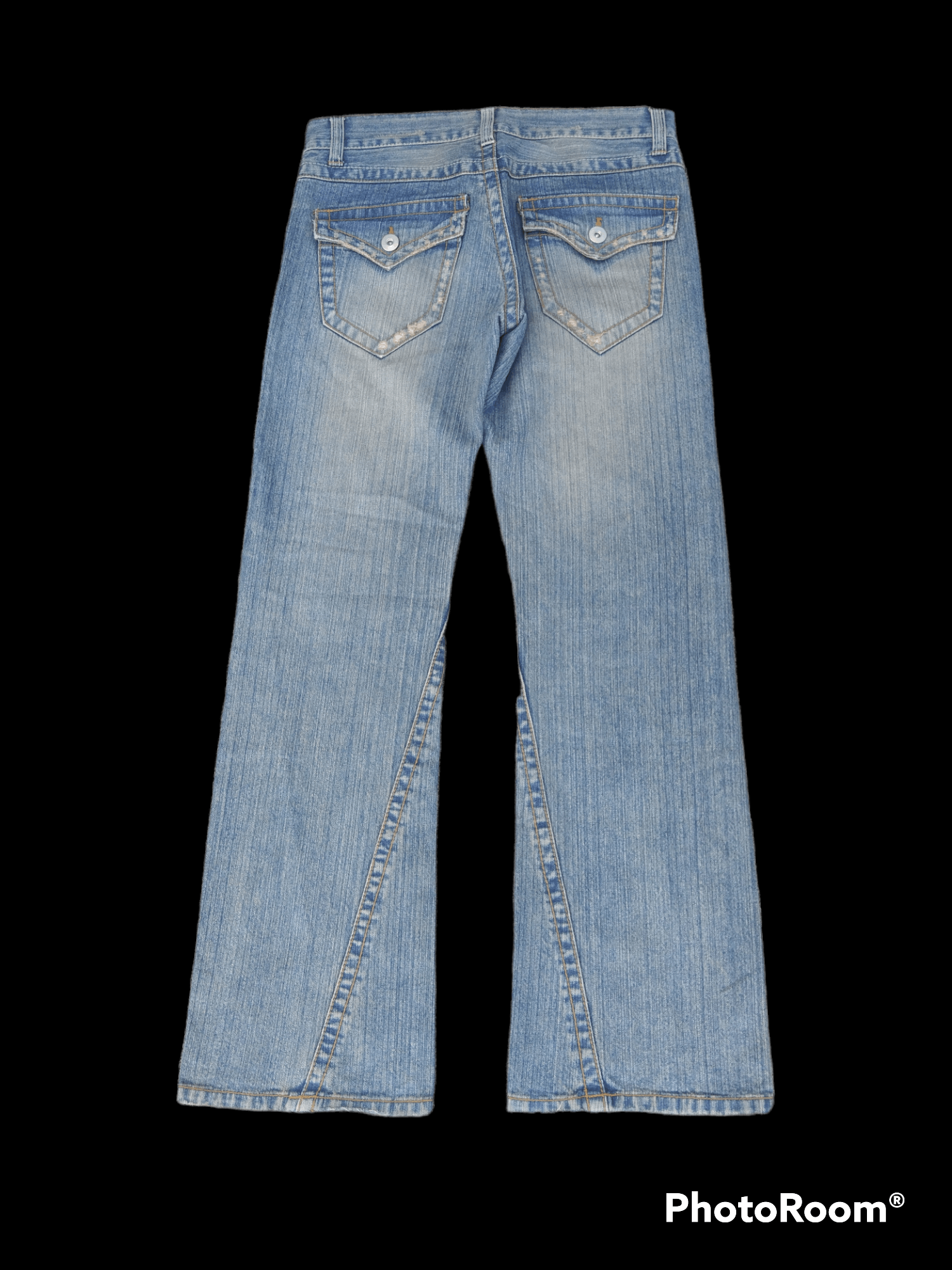 Japanese Brand FLARE TWIST🔥DISTRESSED UNBRAND DENIM PANTS Size US 31 - 2 Thumbnail