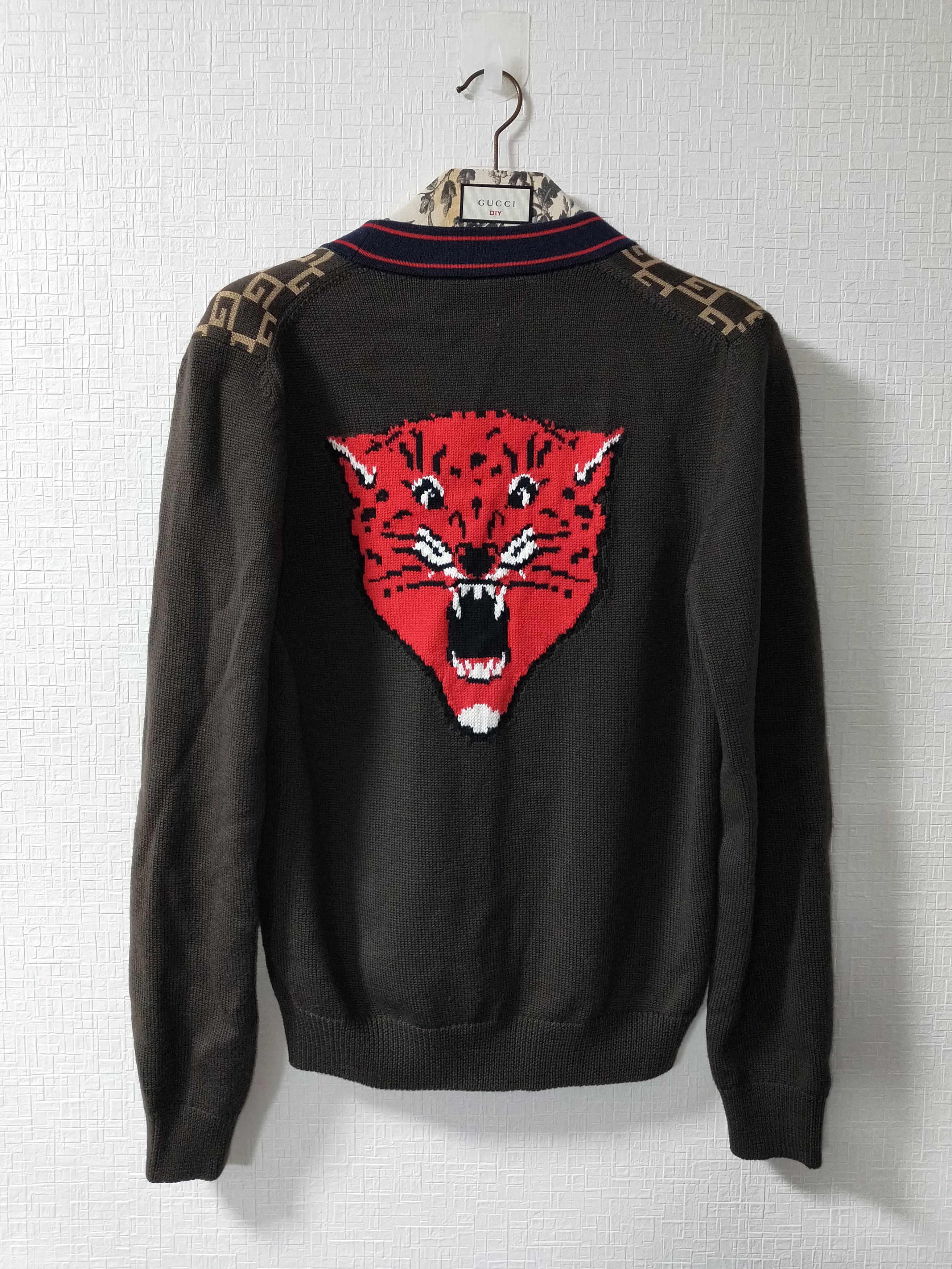 Gucci GG Print Tiger Cardigan Size US S / EU 44-46 / 1 - 2 Thumbnail