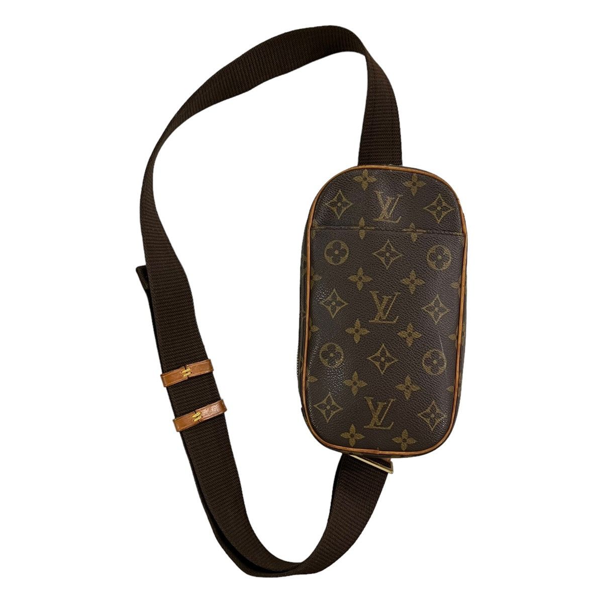 Auth Louis Vuitton Damier Pochette Gange Body Bag Crossbody Bag