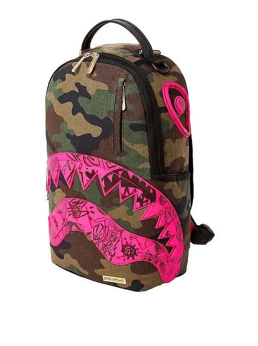 Sprayground Split Camouflage Backpack in Pink for Men