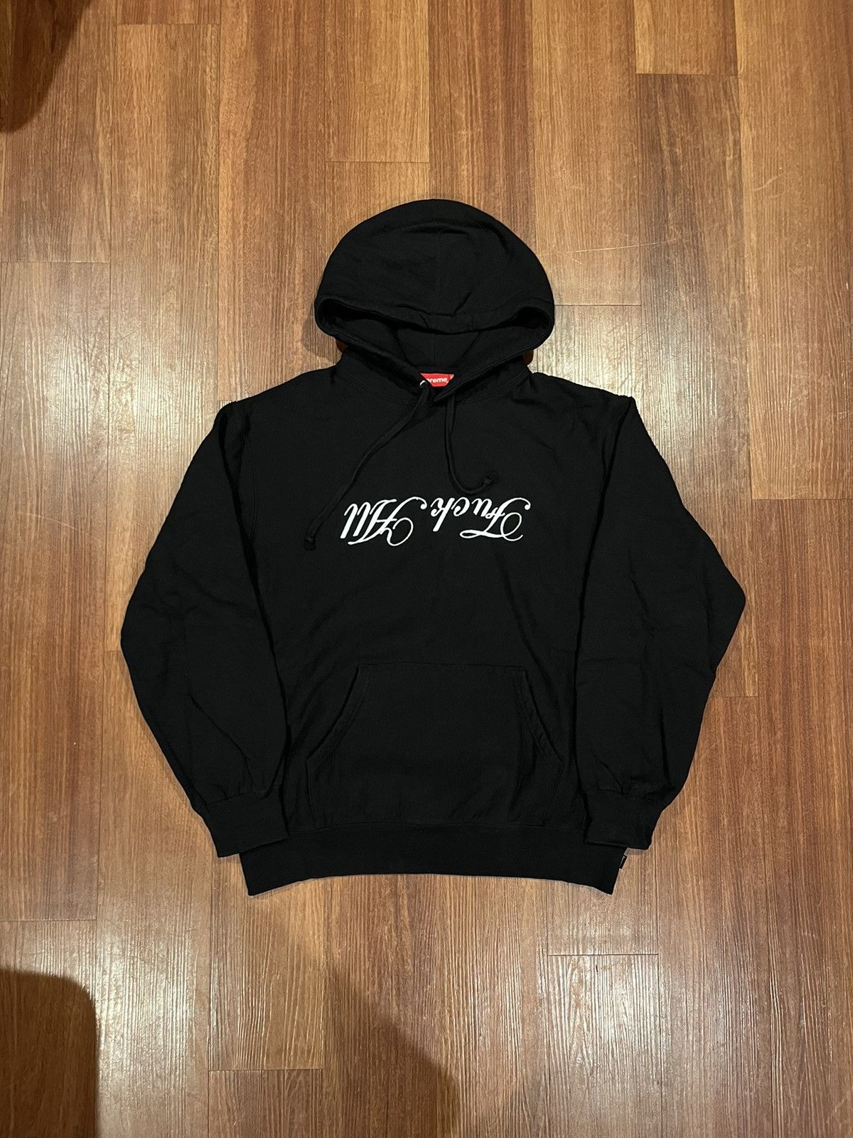 Supreme Supreme jamie reid fuck all hoodie black | Grailed